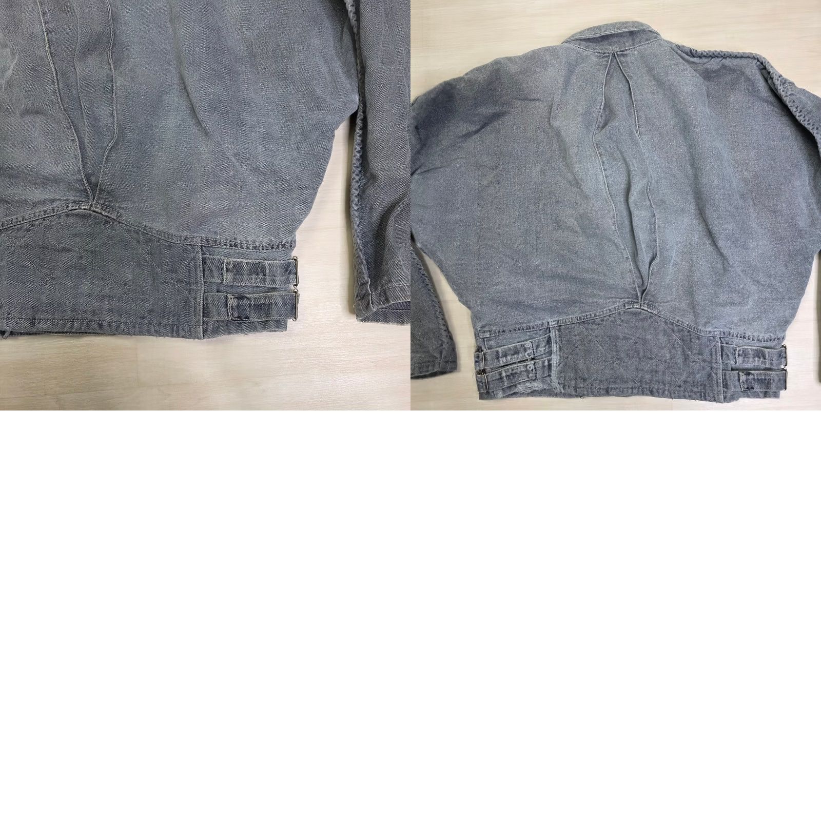 Vintage Cotler Mens Gray Wash Denim Jacket Buckle Back Distressed L Size US L / EU 52-54 / 3 - 9 Thumbnail