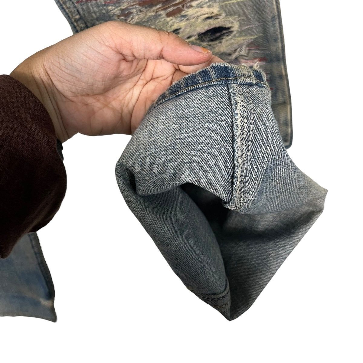 Levi's Vinatage Levis Sashiko Custom Denim Jeans Size US 30 / EU 46 - 13 Thumbnail