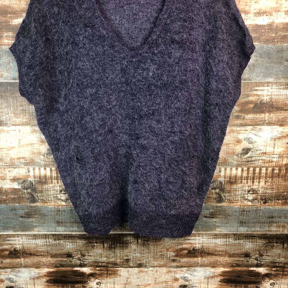 Homespun Knitwear × Japanese Brand Grove Dark Blue mohair shaggy Knitwear #A1891 Size L / US 10 / IT 46 - 6 Thumbnail
