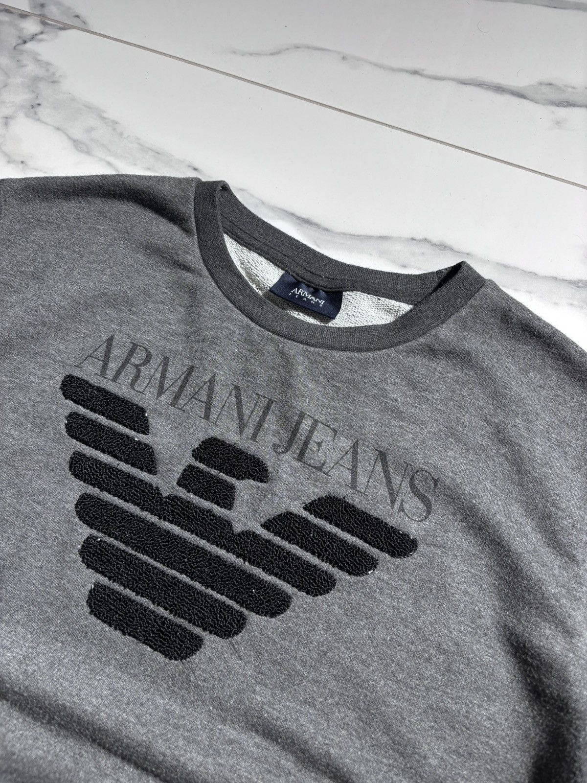 Armani Armani Sweatshirt Big Logo Embroidered Designer Luxury Y2K Size US XL / EU 56 / 4 - 4 Thumbnail