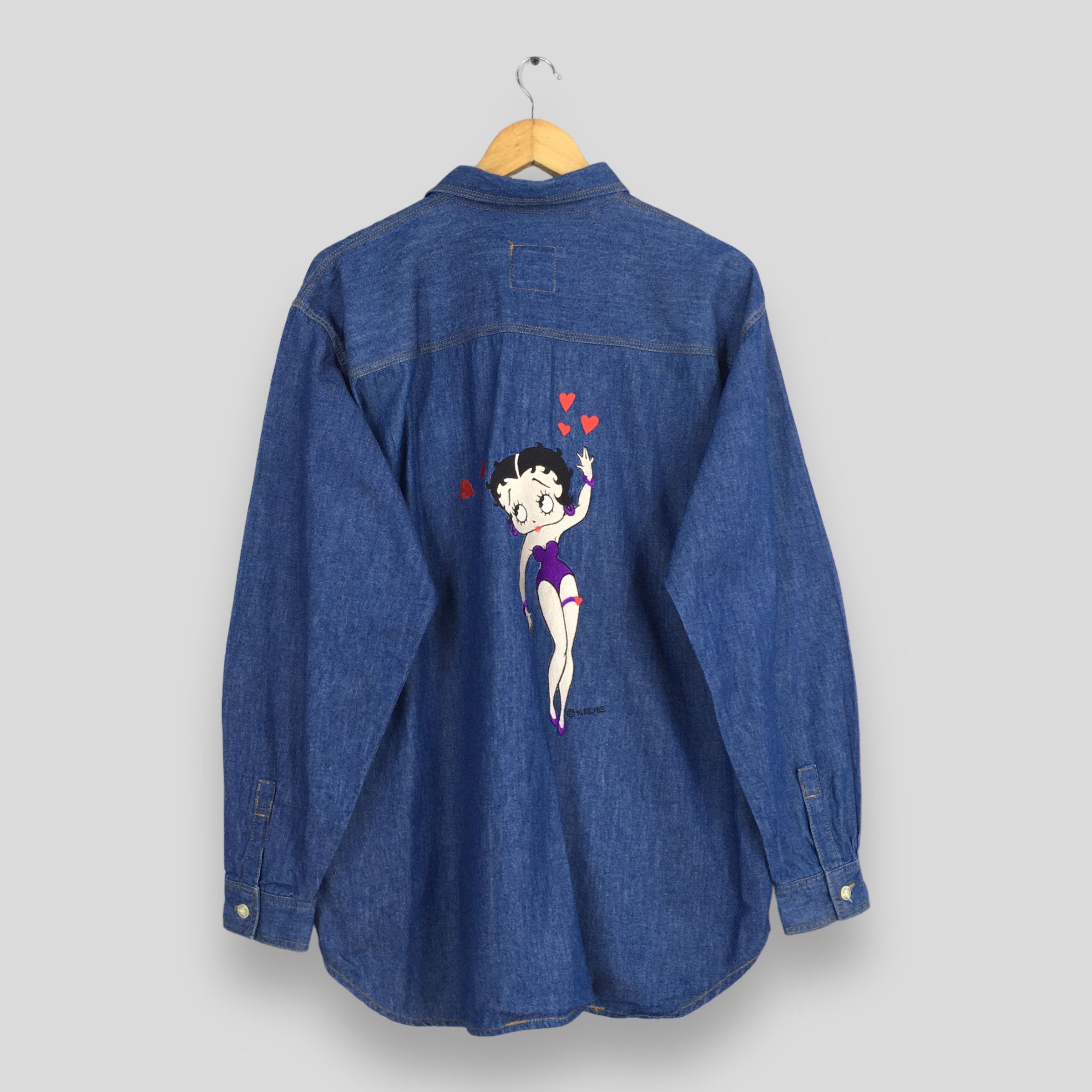 Disney × Vintage Vintage Betty Boop Denim Oxfords Shirt Medium Size US M / EU 48-50 / 2 - 1 Thumbnail