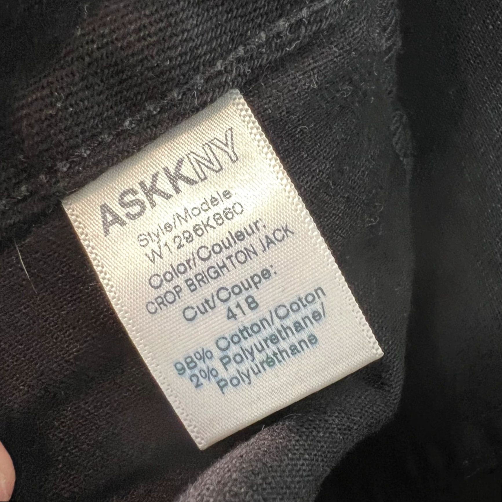 Vintage ASKK NY Jean 27 Black Brighton Crop Wide Leg Frayed Hem Denim Womens Size 27" / US 4 / IT 40 - 4 Thumbnail