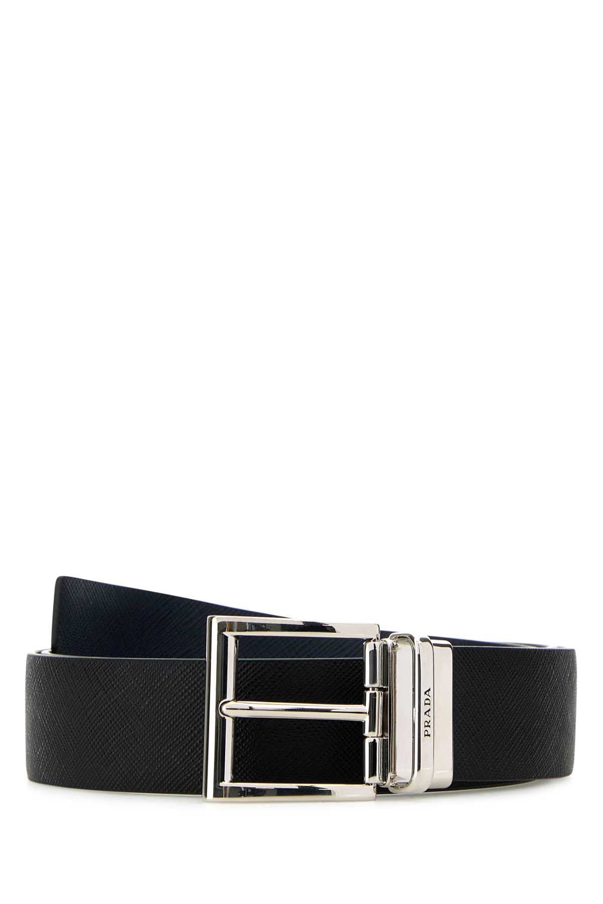 Prada Black Leather Reversible Belt Size ONE SIZE - 1 Thumbnail