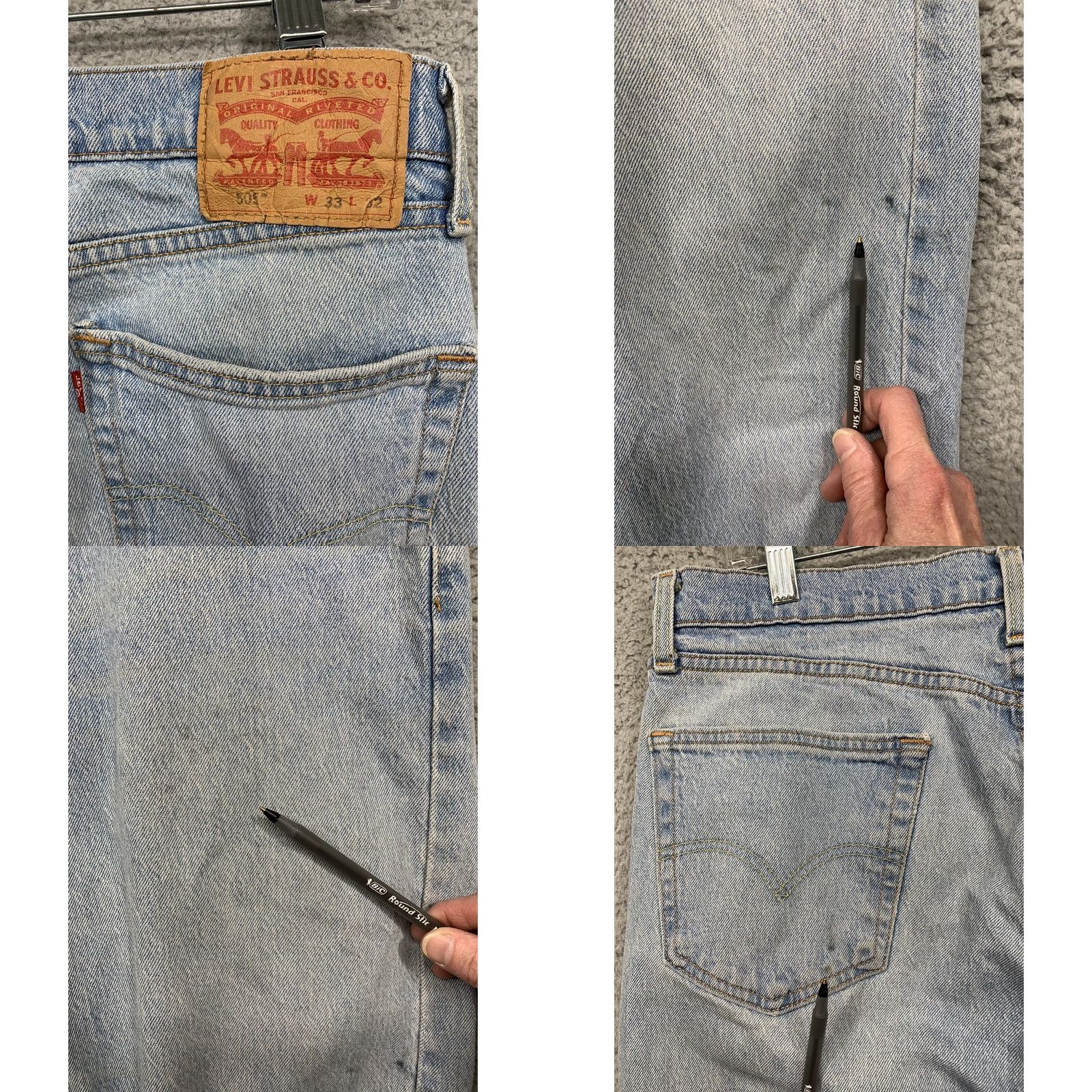 Levi's Levi's 505 Jeans Men 34x30 Straight 5-Pocket Rivets LOGO Red Tab Light Blue Cotton & Elastane Regular Denim Vintage No Size US 34 / EU 50 - 8 Thumbnail