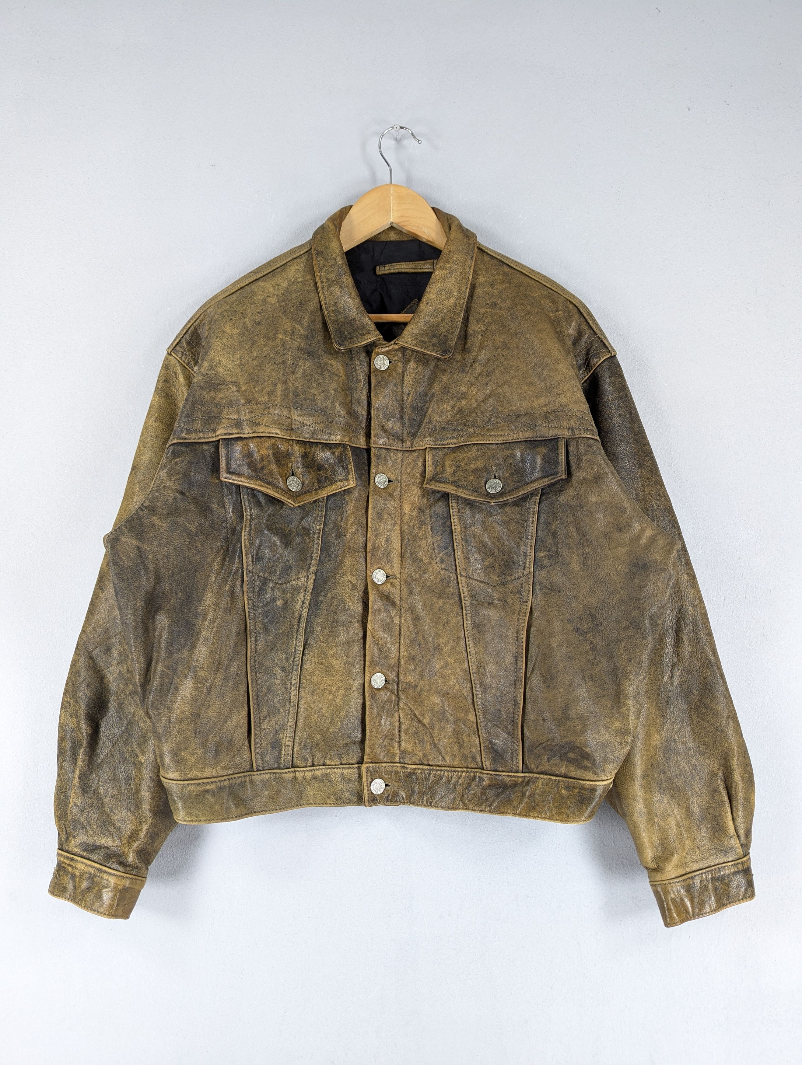 Chevignon × Genuine Leather 80s Vintage CHEVIGNON Aviator Leather