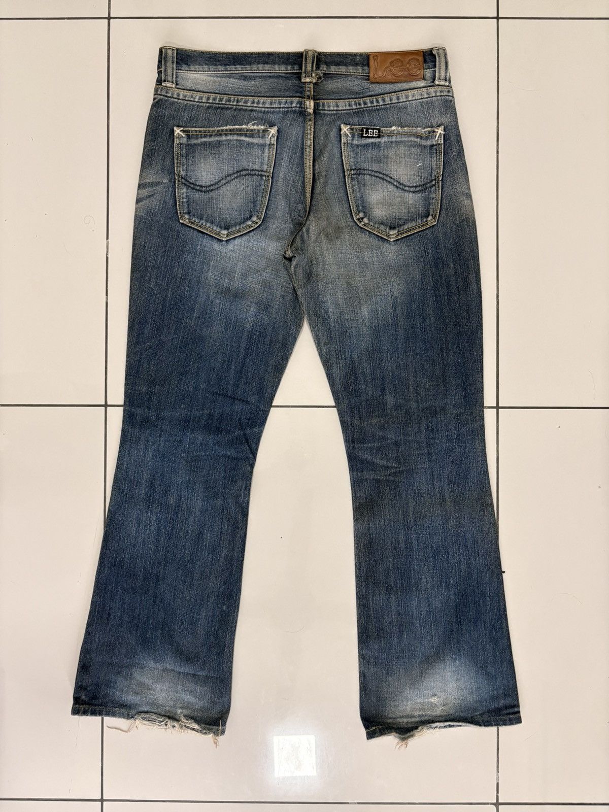 Vintage Vtg Lee Riders Flare Bootcut Distressed Jeans Size US 30 / EU 46 - 2 Thumbnail