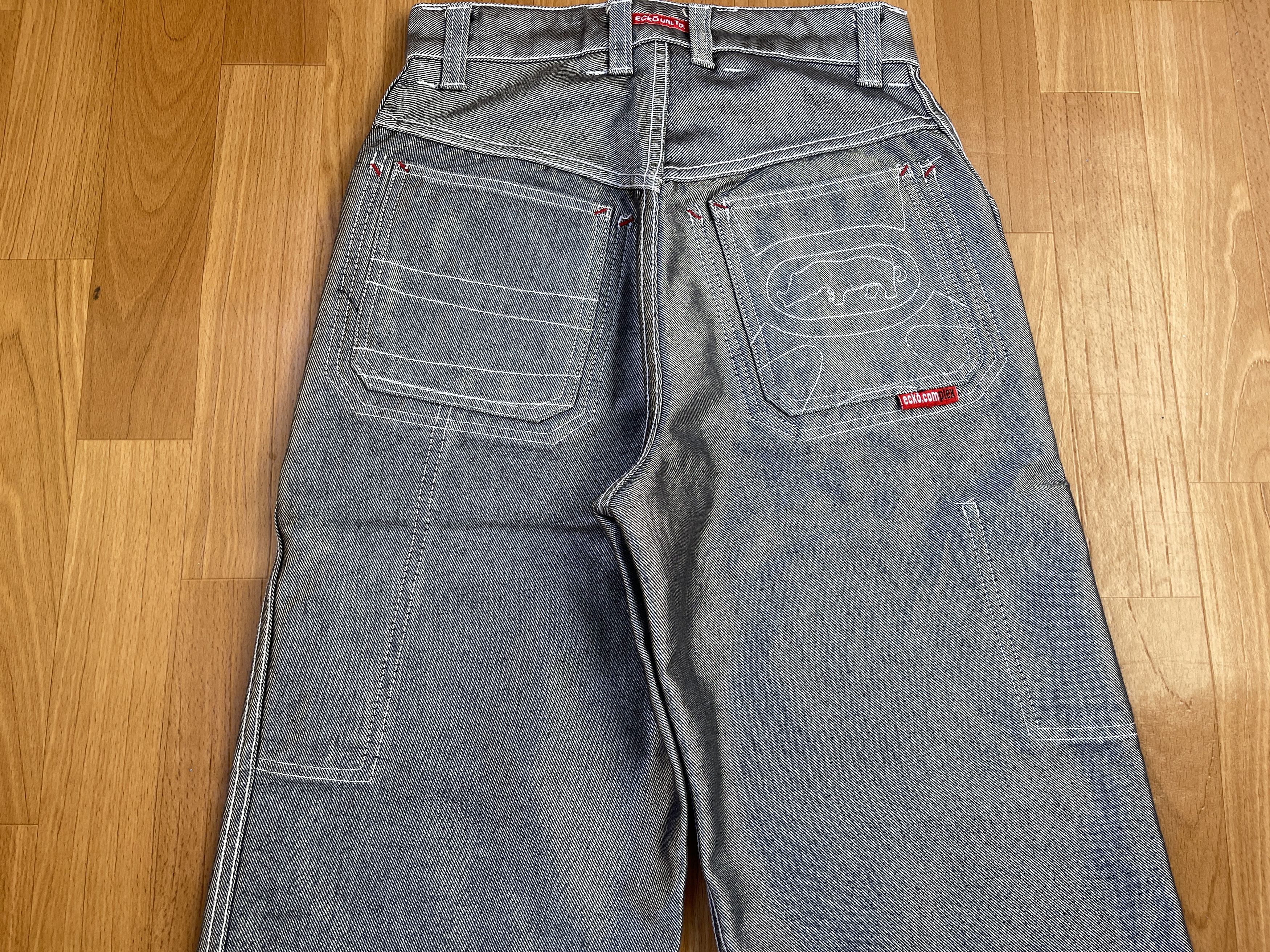 Ecko Unltd. Ecko Unltd jeans, shiny silver metallic vintage baggy Y2K 26 Size US 26 / EU 42 - 6 Thumbnail
