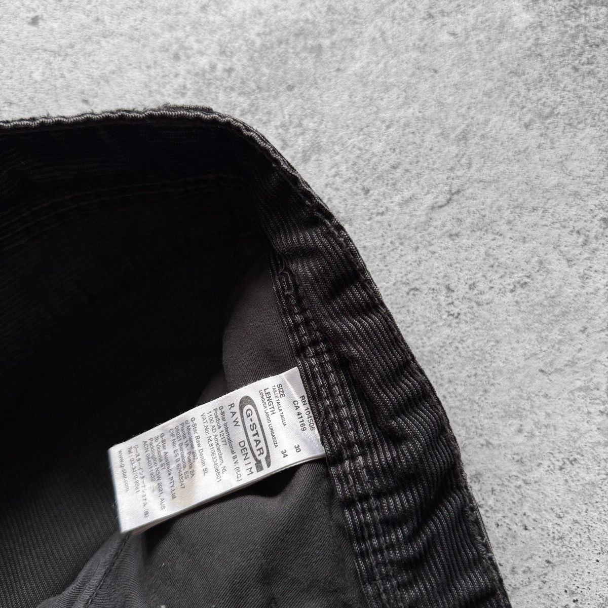 G-Star G-Star Raw Vintage Faded Black Straight Fit Corduroy Jeans Size US 30 / EU 46 - 9 Thumbnail