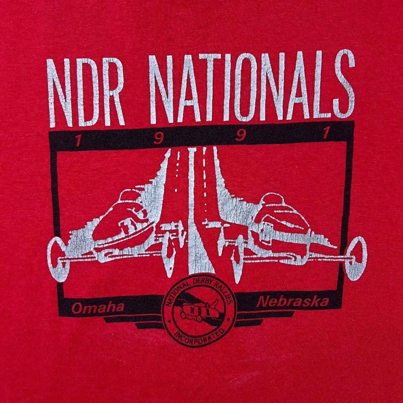 Vintage VINTAGE Screen Stars 1991 NDR Nationals Nebraska Single Stitch T-Shirt Medium Red Mens Shirt Short Sleeve Cotton Graphic Racing NTW TV662 Size US M / EU 48-50 / 2 - 3 Thumbnail
