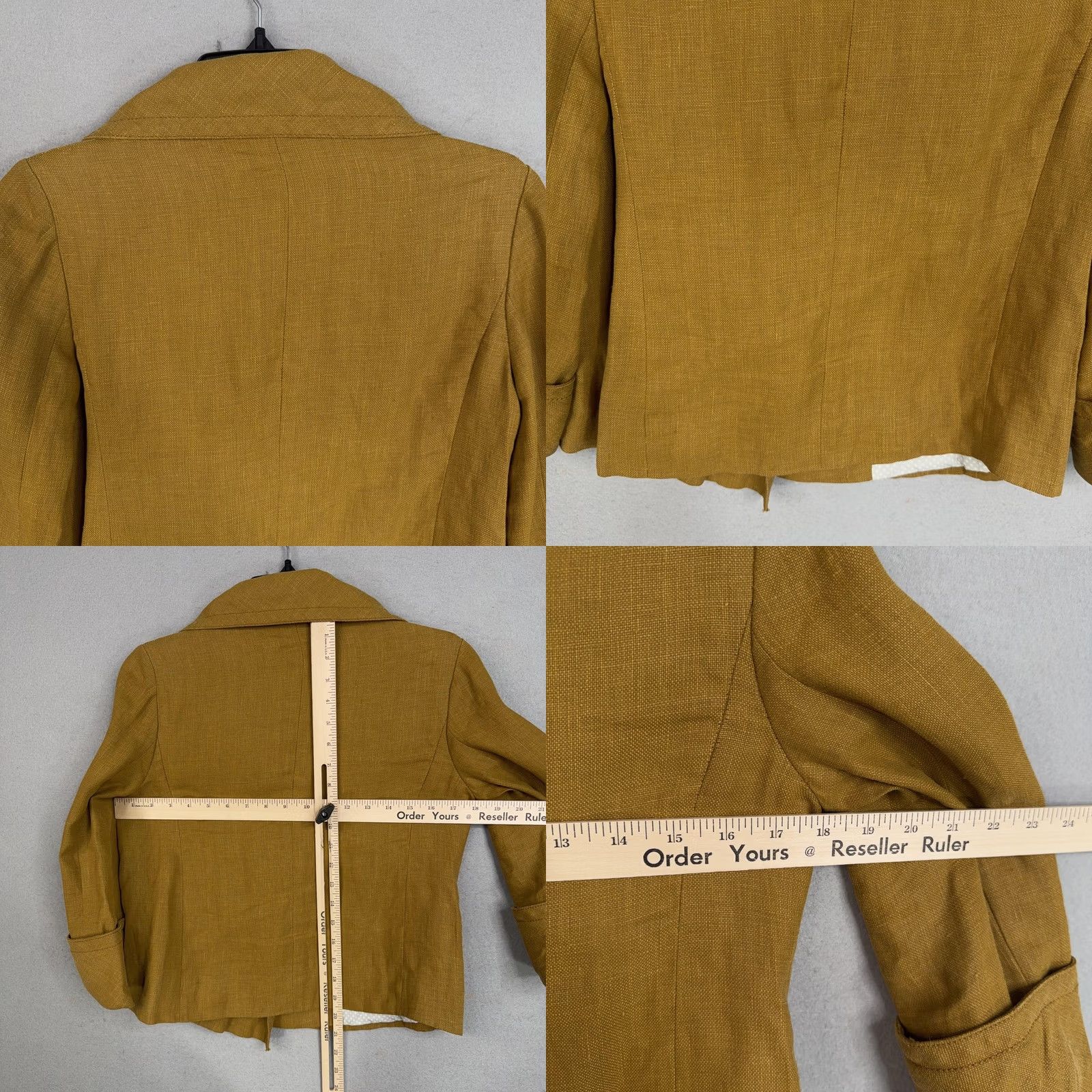 J.Crew J.Crew Jacket Womens 4 Yellow Linen Cropped Double Breasted Pea Coat Blazer Size S / US 4 / IT 40 - 8 Thumbnail