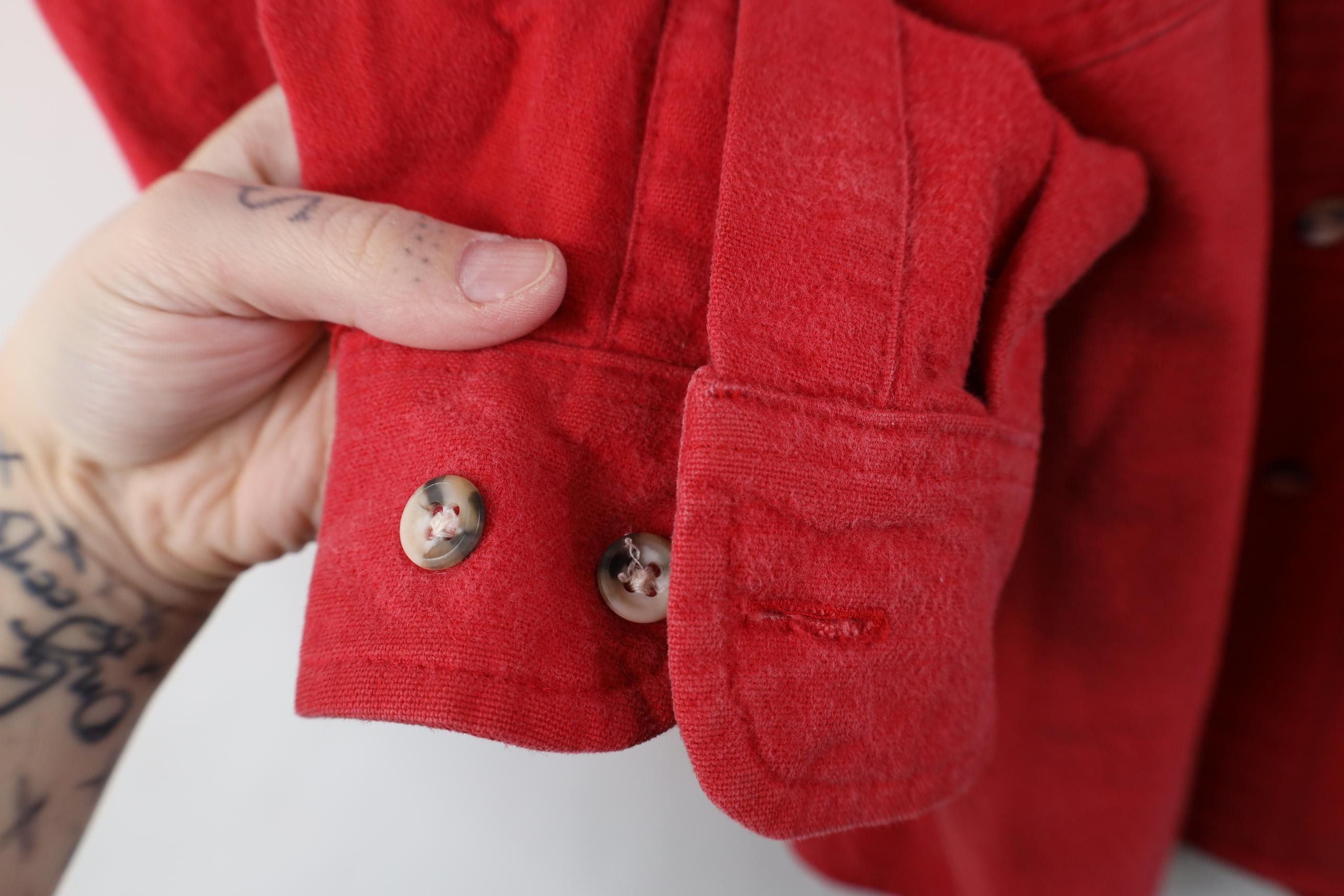 Vintage Vintage 70s Streetwear Chamois Cloth Button Shirt Red Size US XL / EU 56 / 4 - 7 Thumbnail