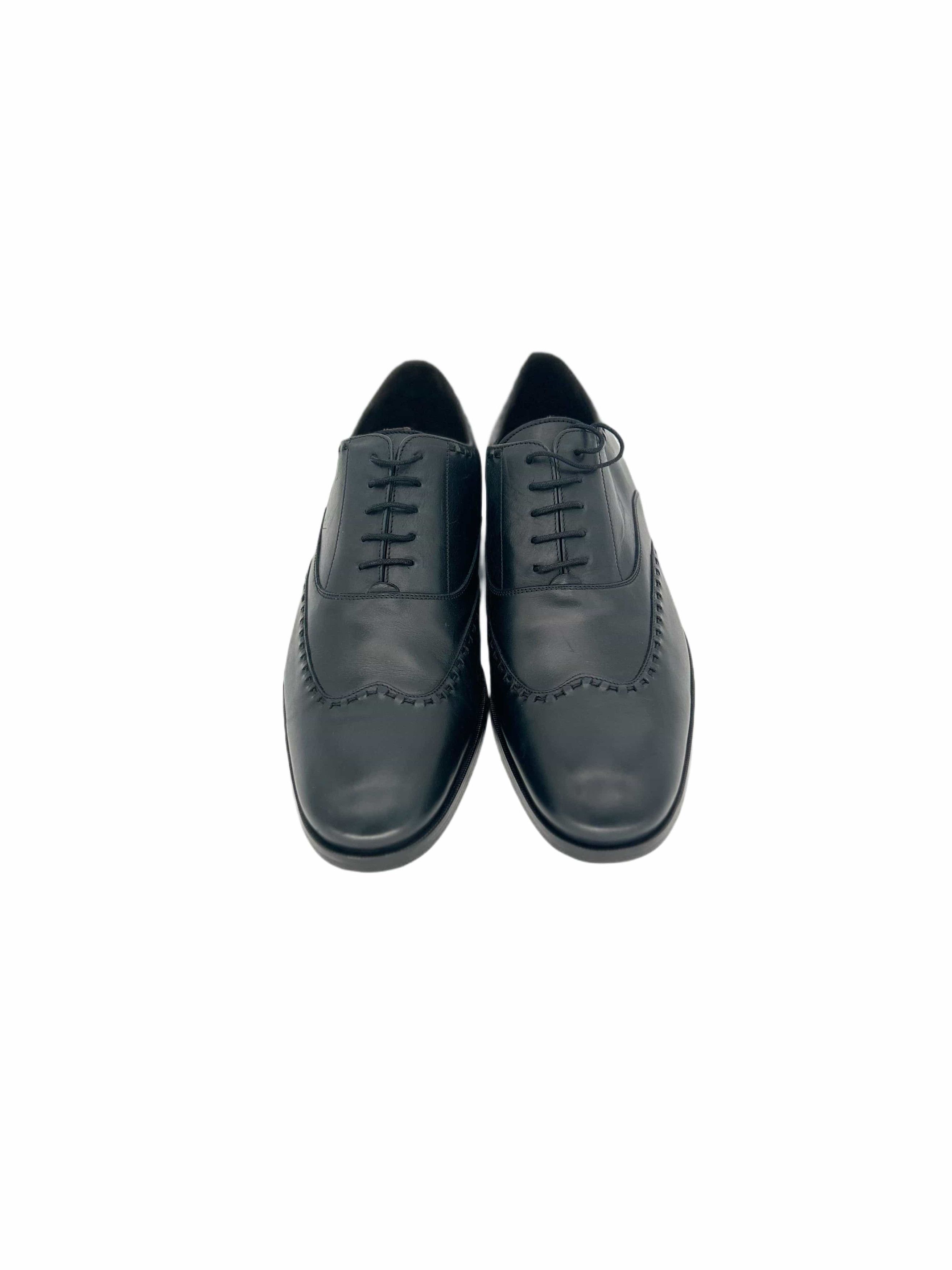 Lanvin Lanvin Black Leather Contemporary Brogue Shoes Size US 11 / EU 44 - 3 Thumbnail