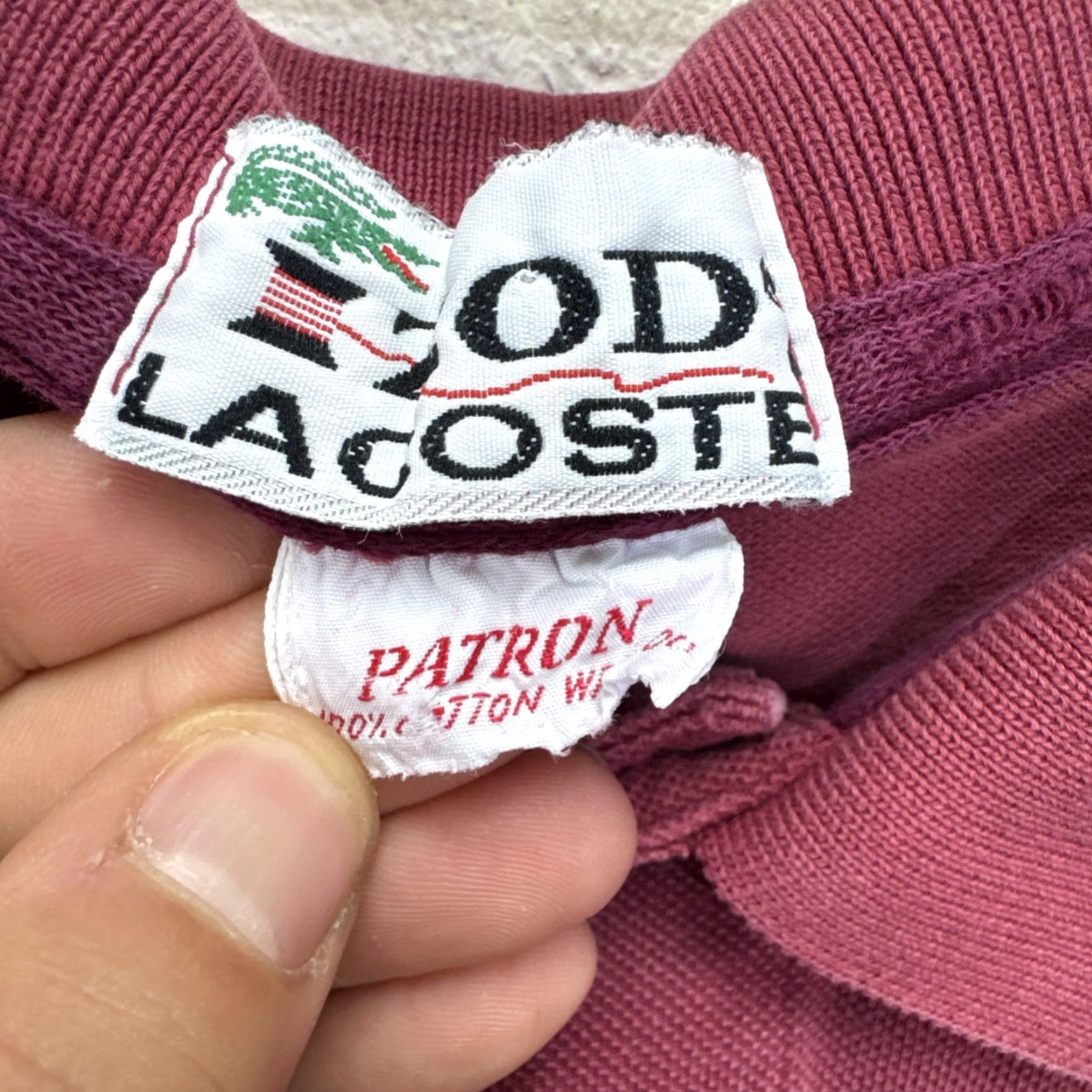 Lacoste VINTAGE Lacoste Blue Croc Polo Shirt Small Burgundy Cotton Classic 60s Mens Size US S / EU 44-46 / 1 - 4 Thumbnail