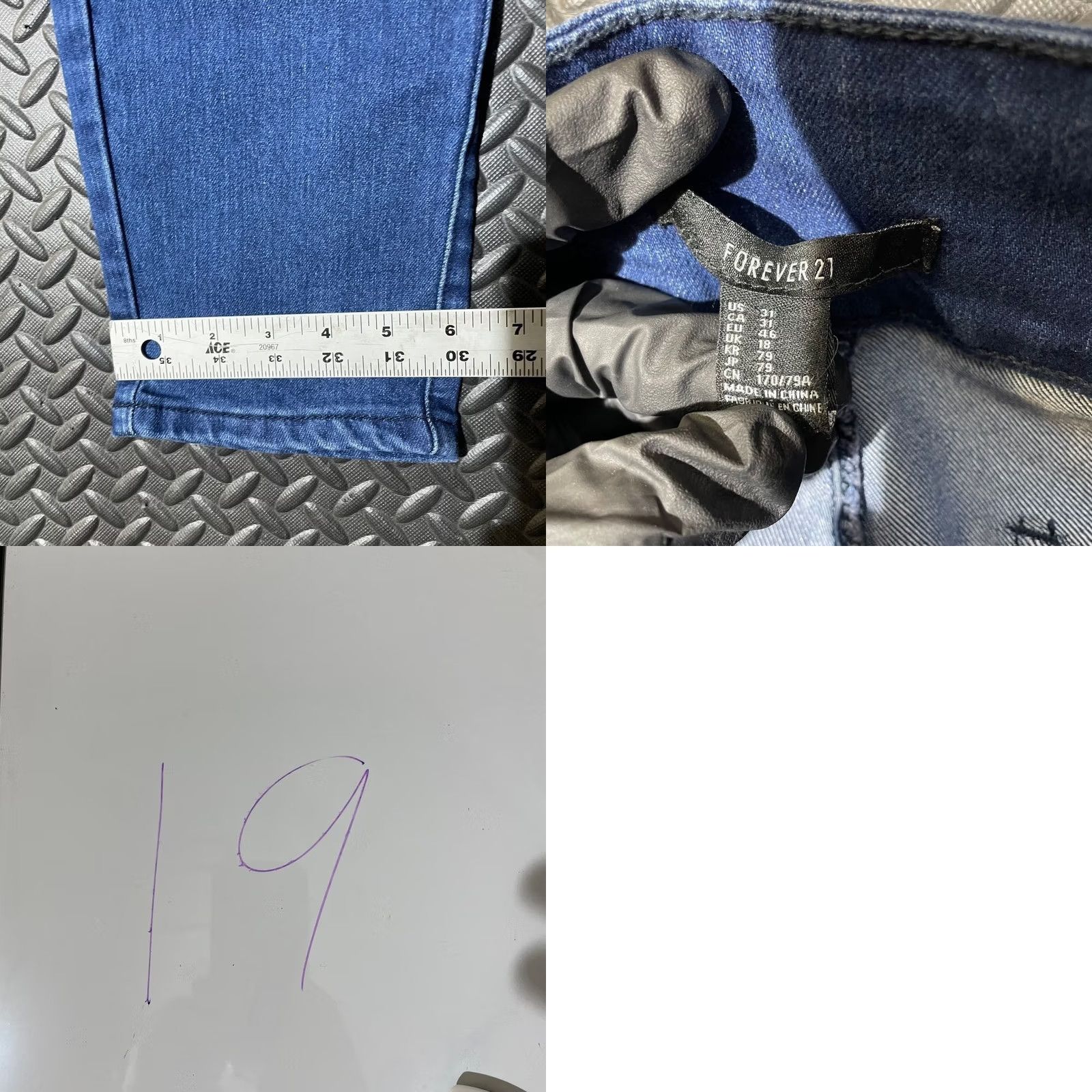 Forever 21 FOREVER 21 Blue Skinny Ankle High Crop Button Stretch Denim Jeans 31 Women Casual 31 Size 24" / US 00 / IT 34 - 8 Thumbnail