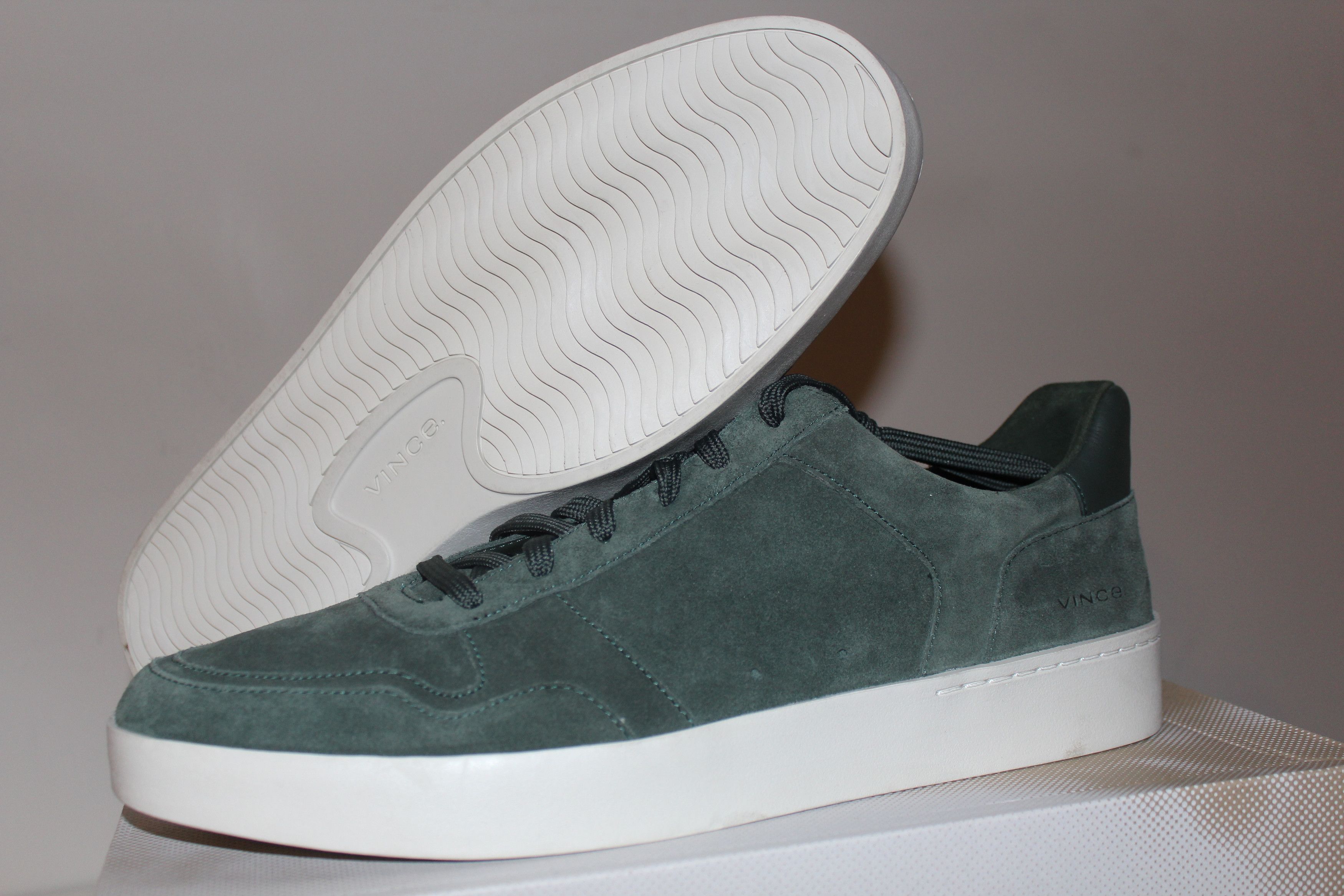 Vince Vince Peyton Leather Green Suede Sneaker Size 13 EU 47.5 Size US 13 / EU 46 - 1 Thumbnail