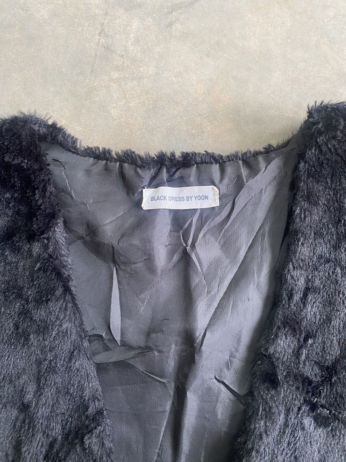 Designer × Japanese Brand × Vintage BLACK DRESS BY YOON FAUX FUR VEST HAIRY MOHAIR FLUFFY 90s Size M / US 6-8 / IT 42-44 - 7 Thumbnail