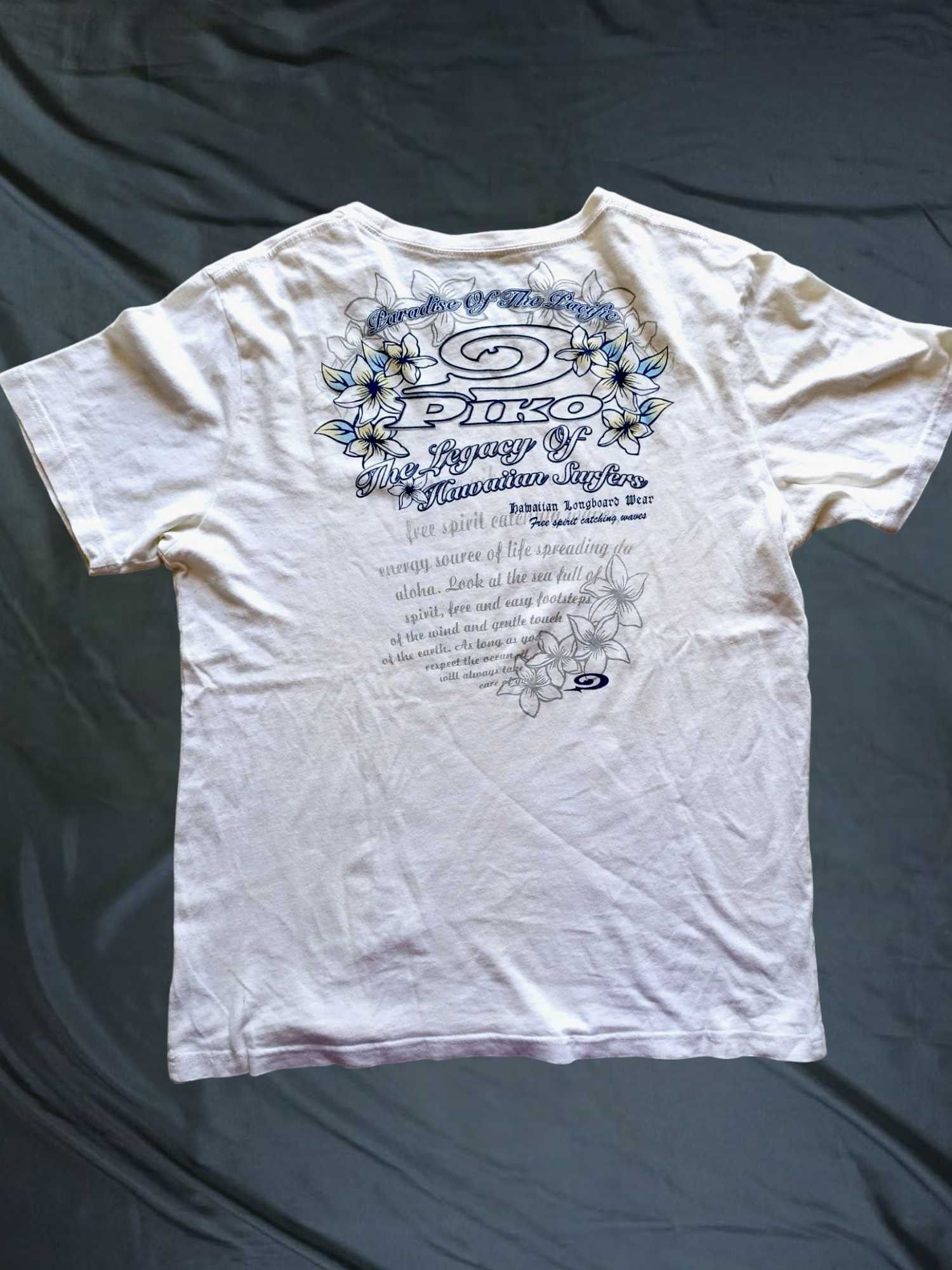 Japanese Brand × Vintage 90’s PIKO RARE HAWAIIAN LONGBOARD WEAR SURF Y2K TEE Size US L / EU 52-54 / 3 - 6 Thumbnail