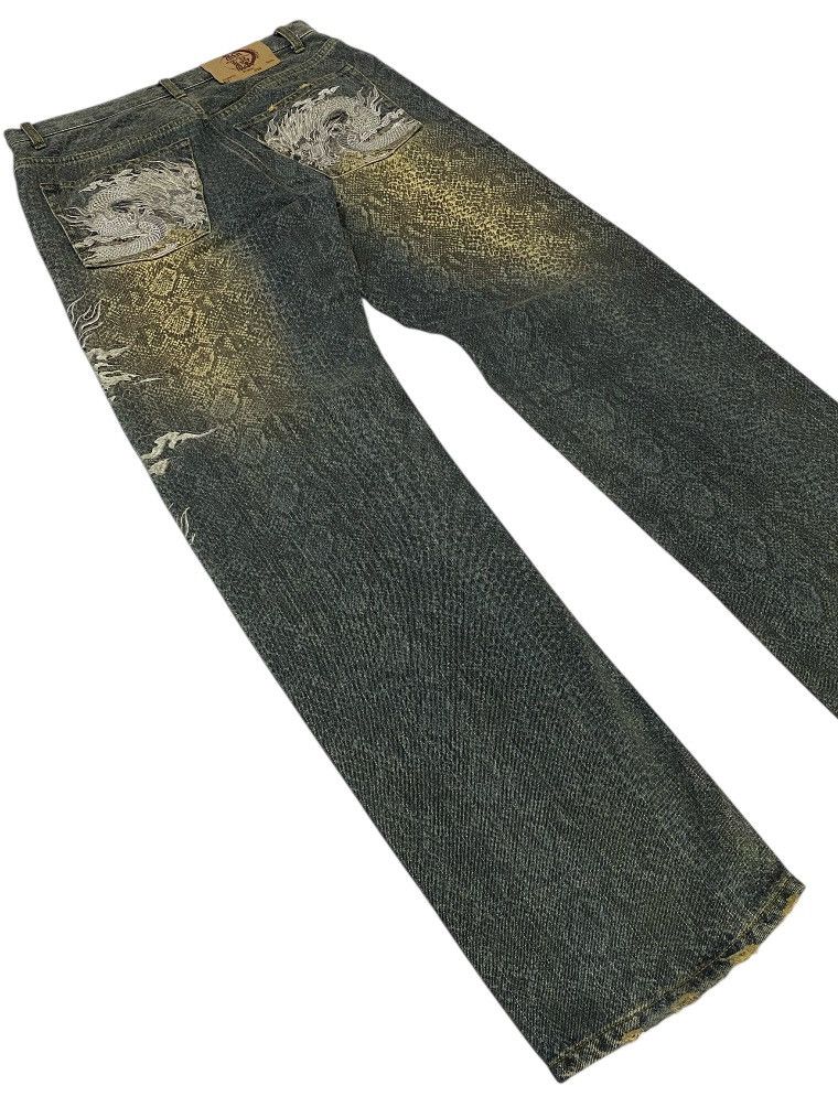 Karakuri Tamashii Karakuri Tamashi Dragon Embroidery Snake Skin Pattern Denim Size US 30 / EU 46 - 23 Thumbnail