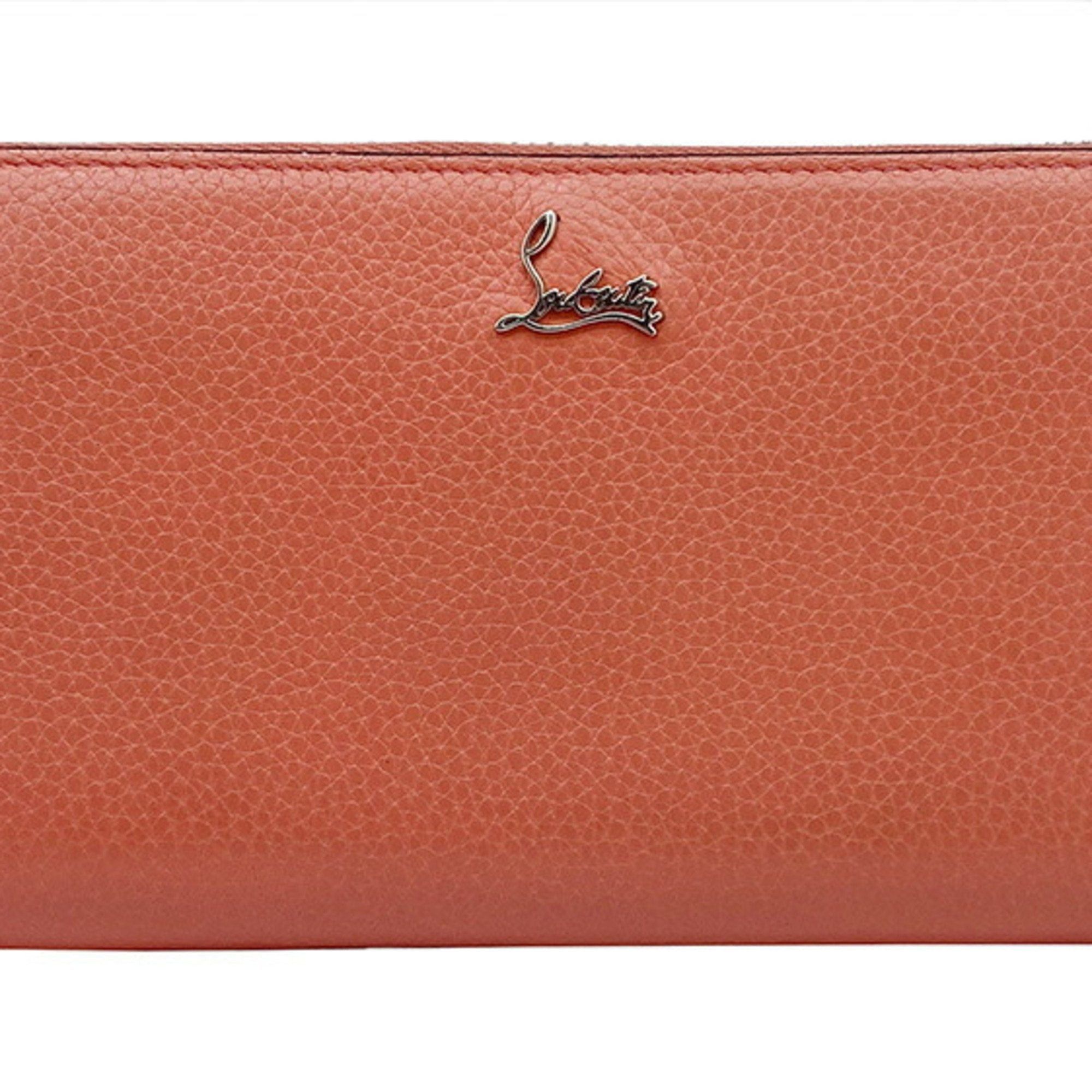 image of Vintage Christian Louboutin Panettone Long Wallet Round Leather Pink Red Women's 1185061 Box