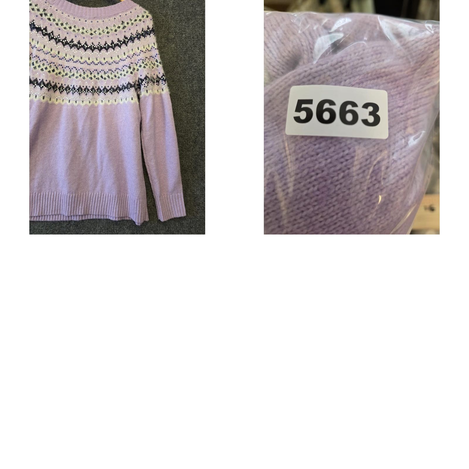 Talbots Talbots Sweater Womens Large Purple Fair Isle Rhinestone Knit Pullover Size L / US 10 / IT 46 - 9 Thumbnail