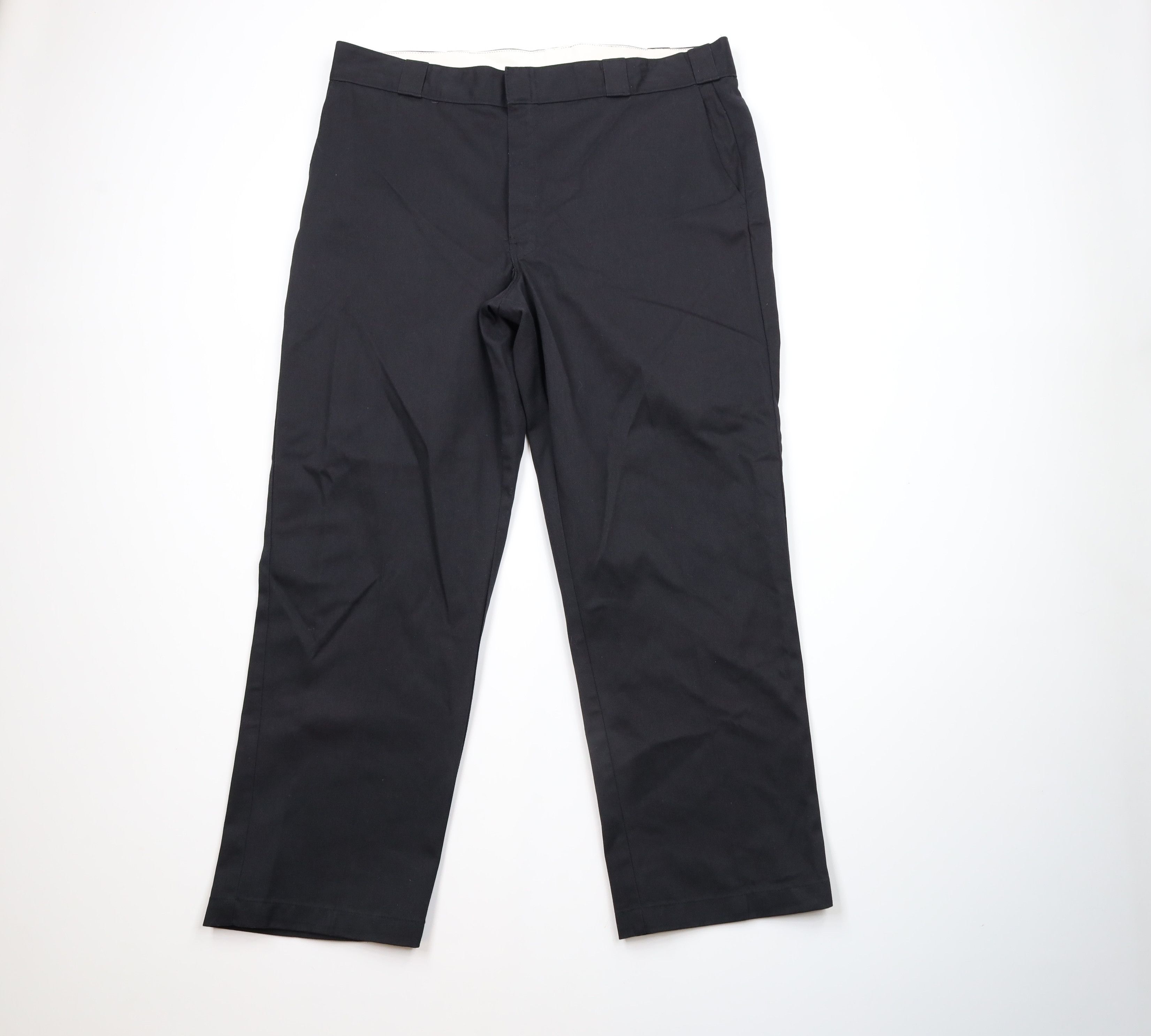 Dickies × Vintage Vintage 90s Dickies Spell Out Wide Leg Work Pants Black Size US 40 / EU 56 - 1 Thumbnail