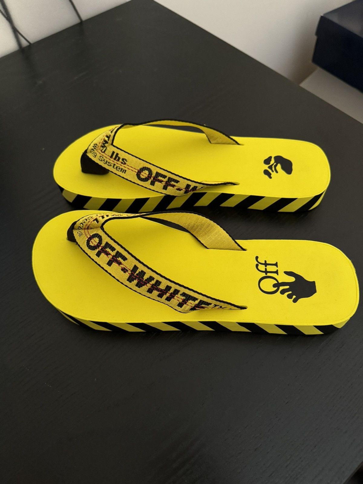 Off-White OFF-WHITE Industrial Logo Platform Flip Flop | Grailed