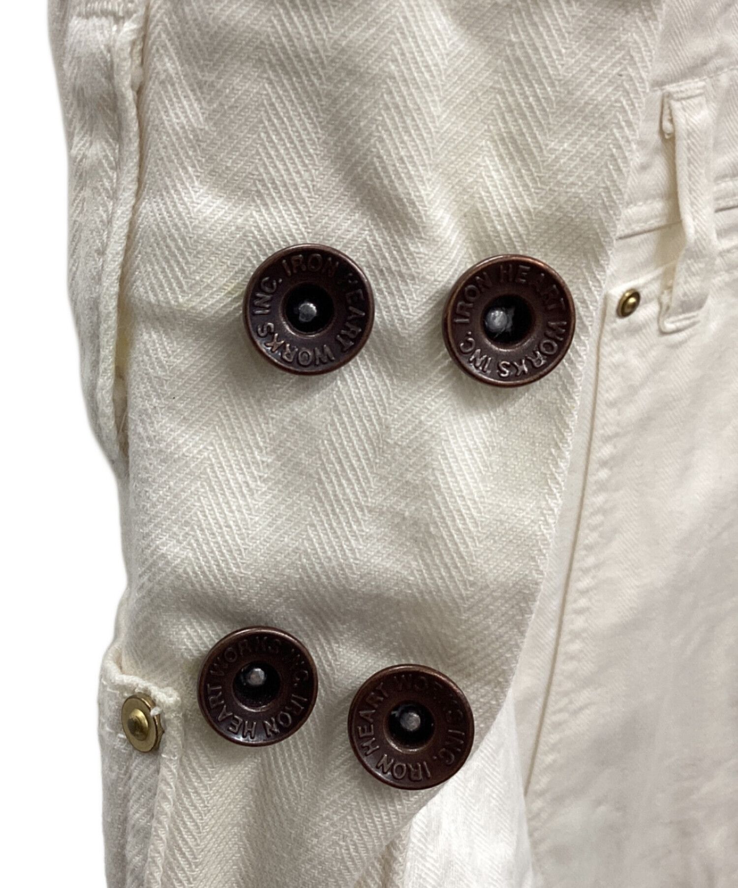 Iron Heart IRON HEART Plain Overalls White Cotton W30 Size US 34 / EU 50 - 10 Thumbnail
