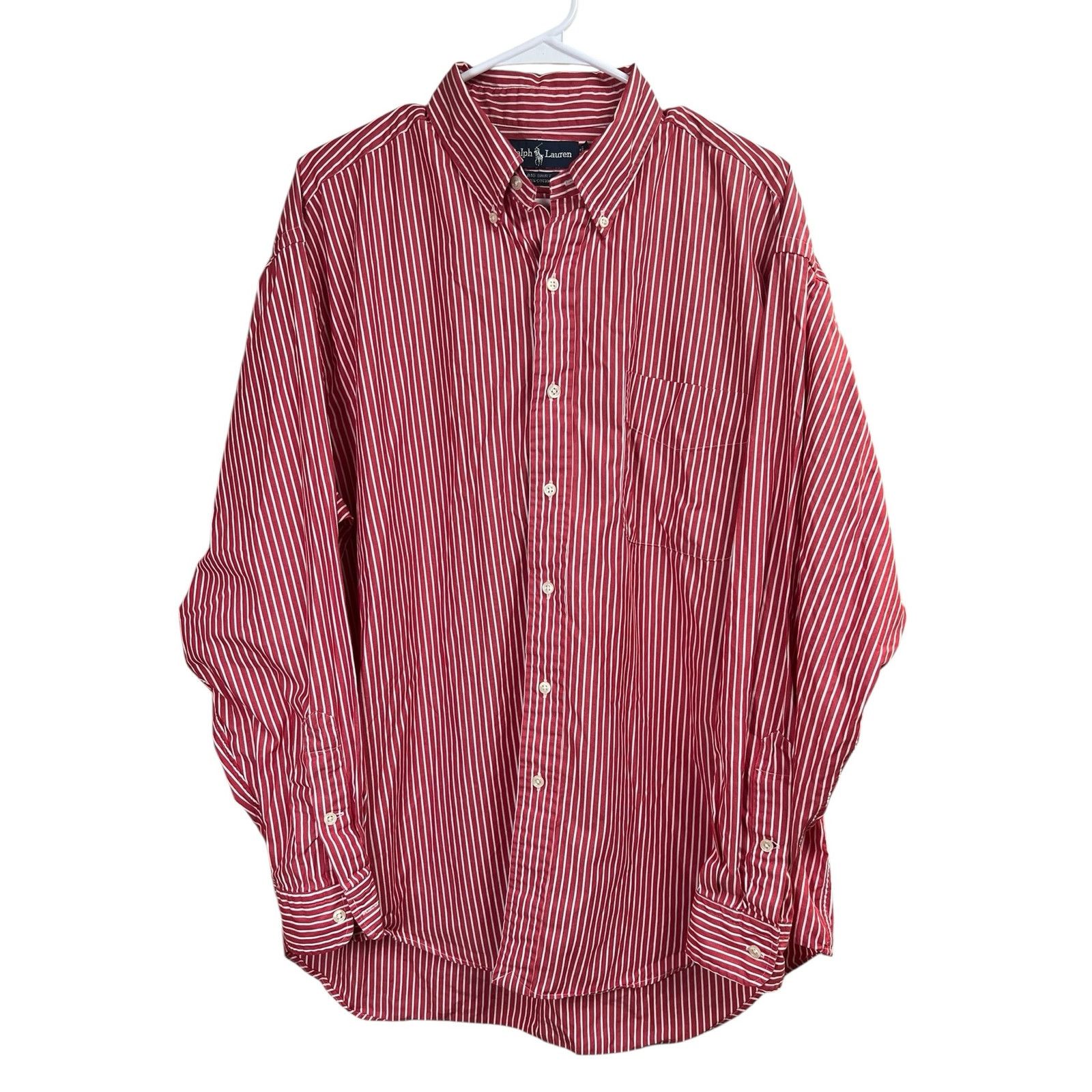 Ralph Lauren Ralph Lauren Big Shirt 100% Cotton Men's Large Red White Size US L / EU 52-54 / 3 - 1 Thumbnail
