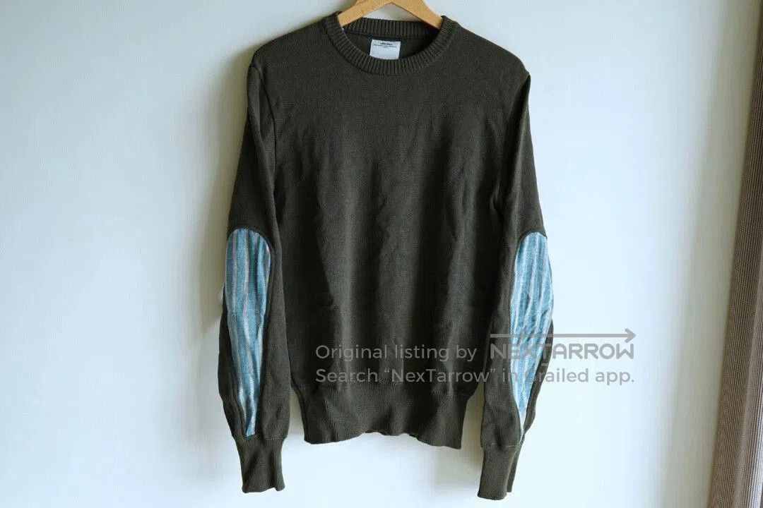 Visvim Green Long Sleeve Sweater with Contrast Elbow Patches. Size US S / EU 44-46 / 1 - 1 Thumbnail