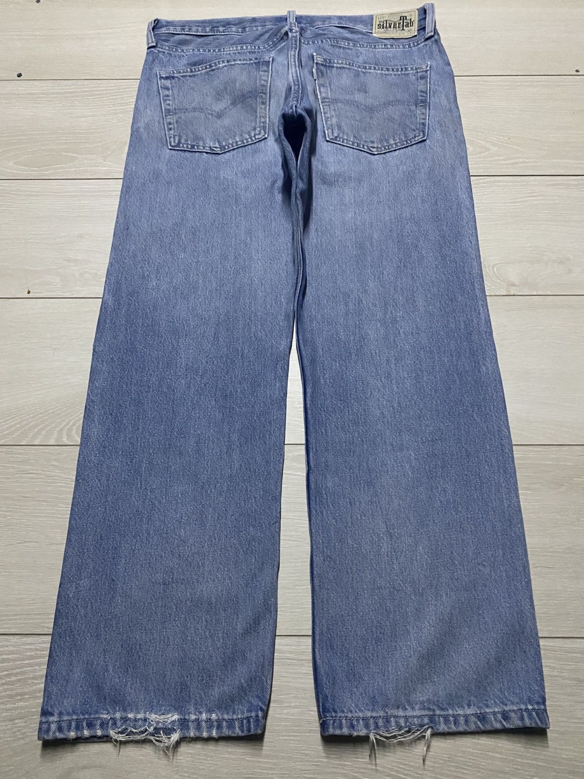 Levi's Vintage Levis Silver Tab Fade Wash Distressed Loose Jeans Size US 35 - 2 Thumbnail