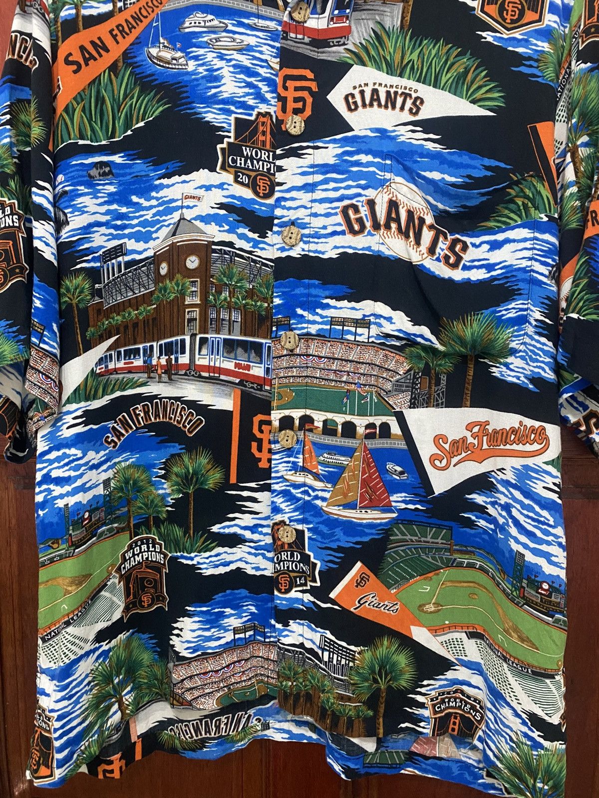 Japanese Brand × MLB × NFL Vintage MLB Giant San Francisco Rayon Shirt Rare Design Size US S / EU 44-46 / 1 - 7 Thumbnail