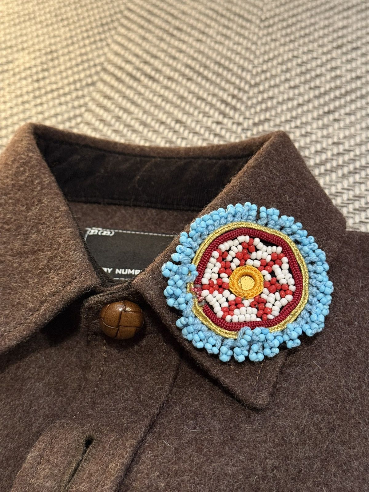 Number (N)ine n(n) by NUMBER (N)INE BEADS BROOCH WOOL JACKET Size US M / EU 48-50 / 2 - 8 Thumbnail