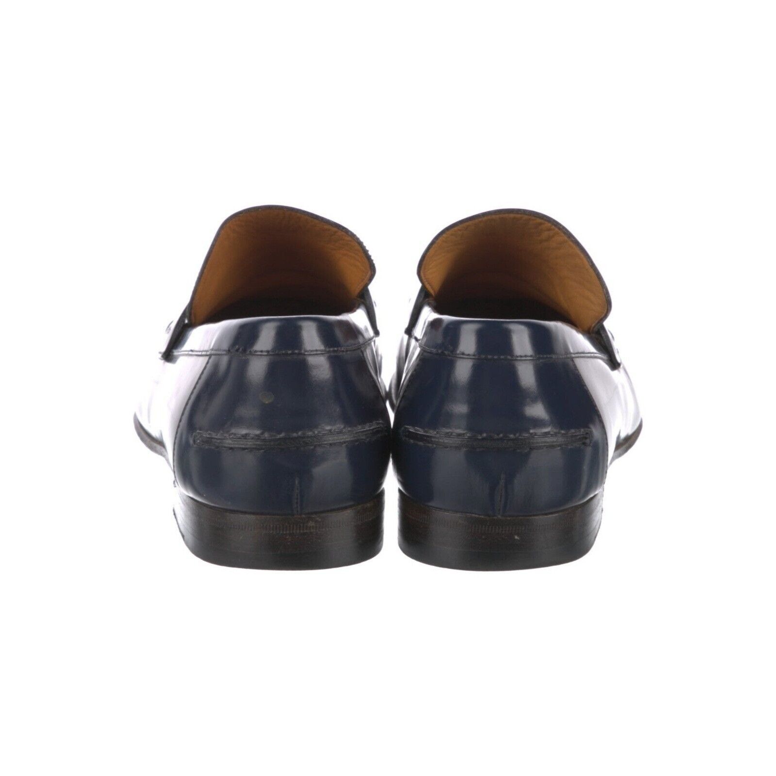 Gucci Brown & Royal Blue Leather Penny Loafers US 10.5 EU 43