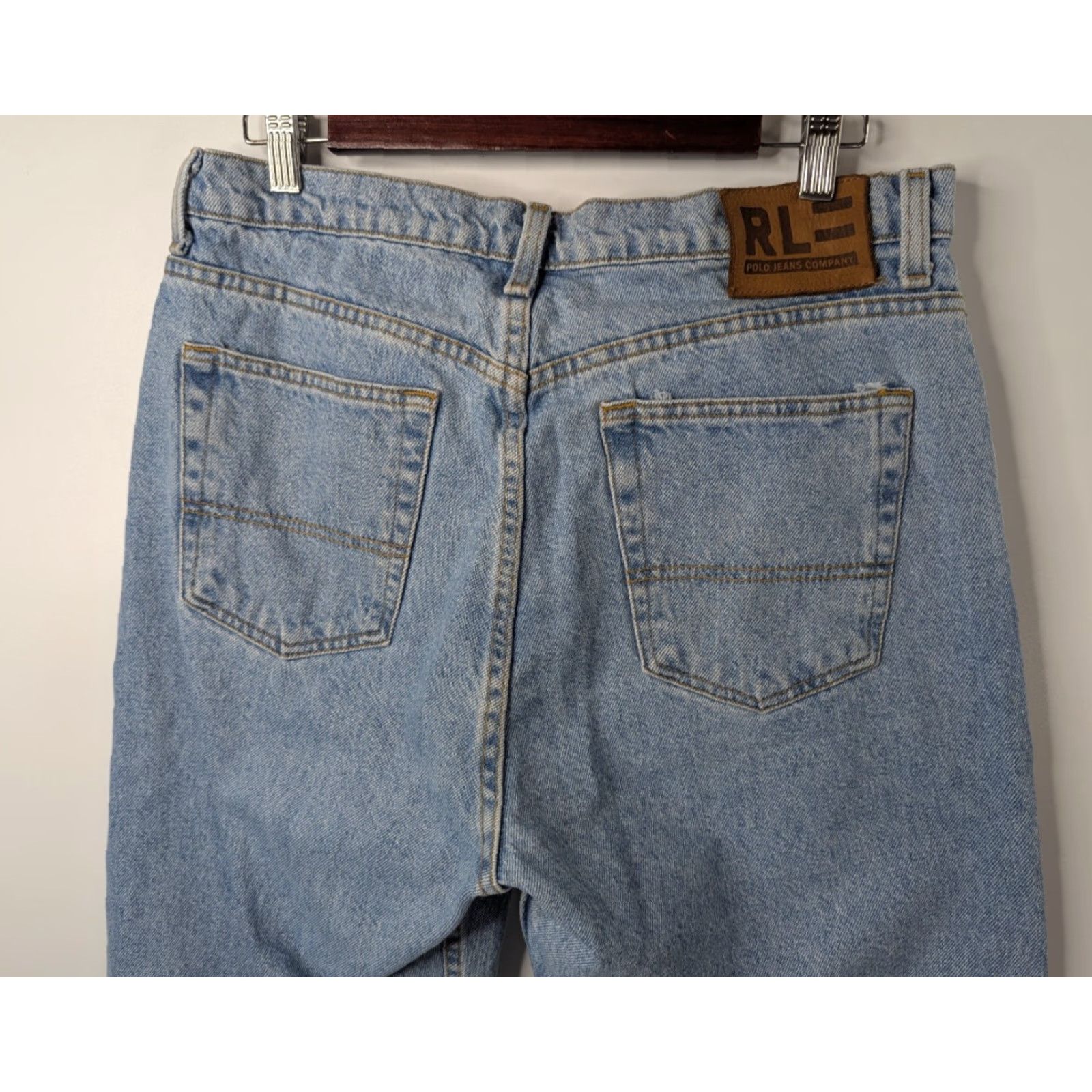 Polo Ralph Lauren VINTAGE Polo Ralph Lauren Polo Jeans Co Jeans Men's 34X32 Relaxed Light Blue Cotton Denim Slim/Relaxed Fit 5-Pocket Logo Size US S / EU 44-46 / 1 - 4 Thumbnail