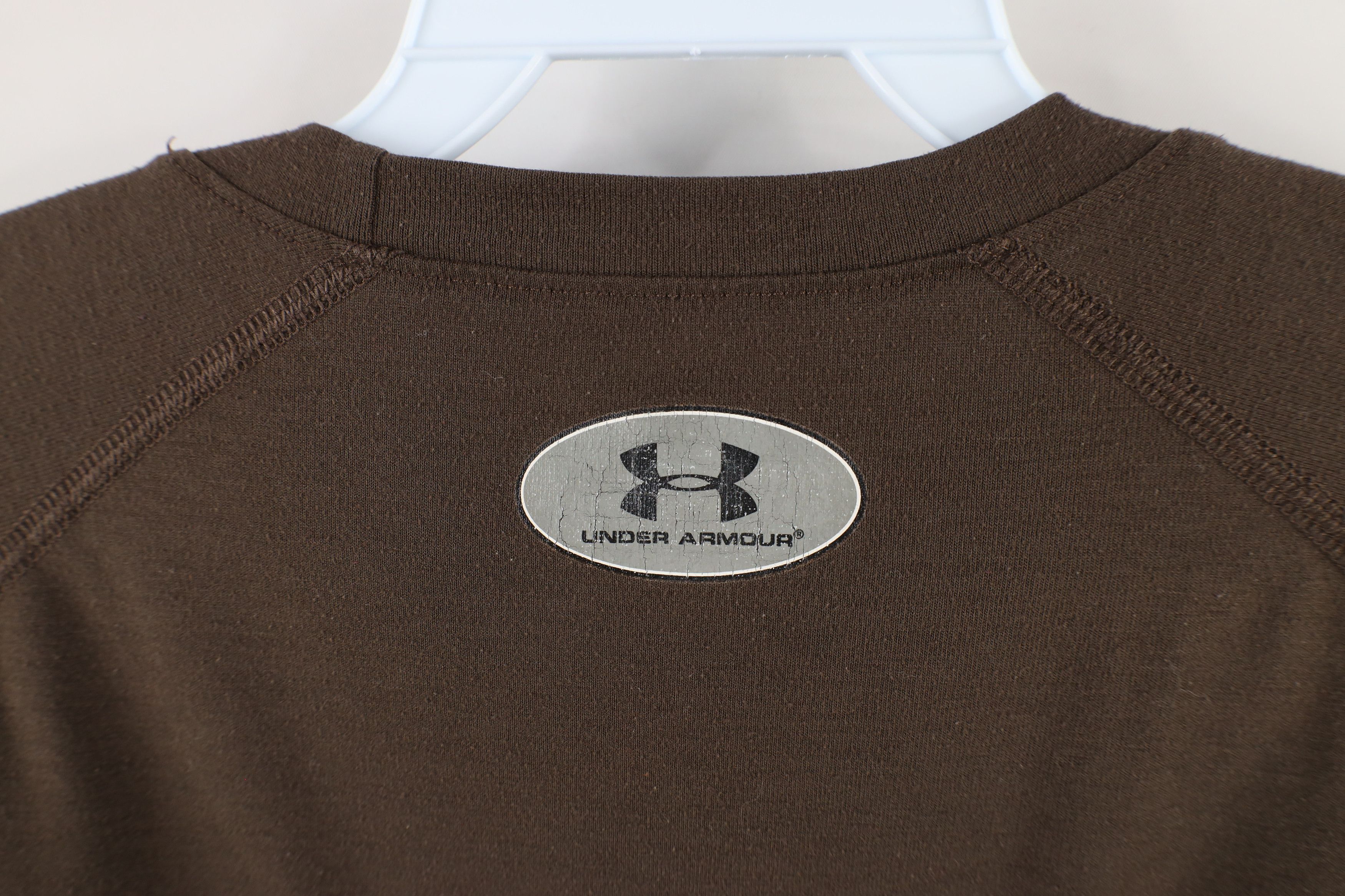 Under Armour × Vintage Under Armour Knit Training Long Sleeve T-Shirt Brown Size US S / EU 44-46 / 1 - 7 Thumbnail