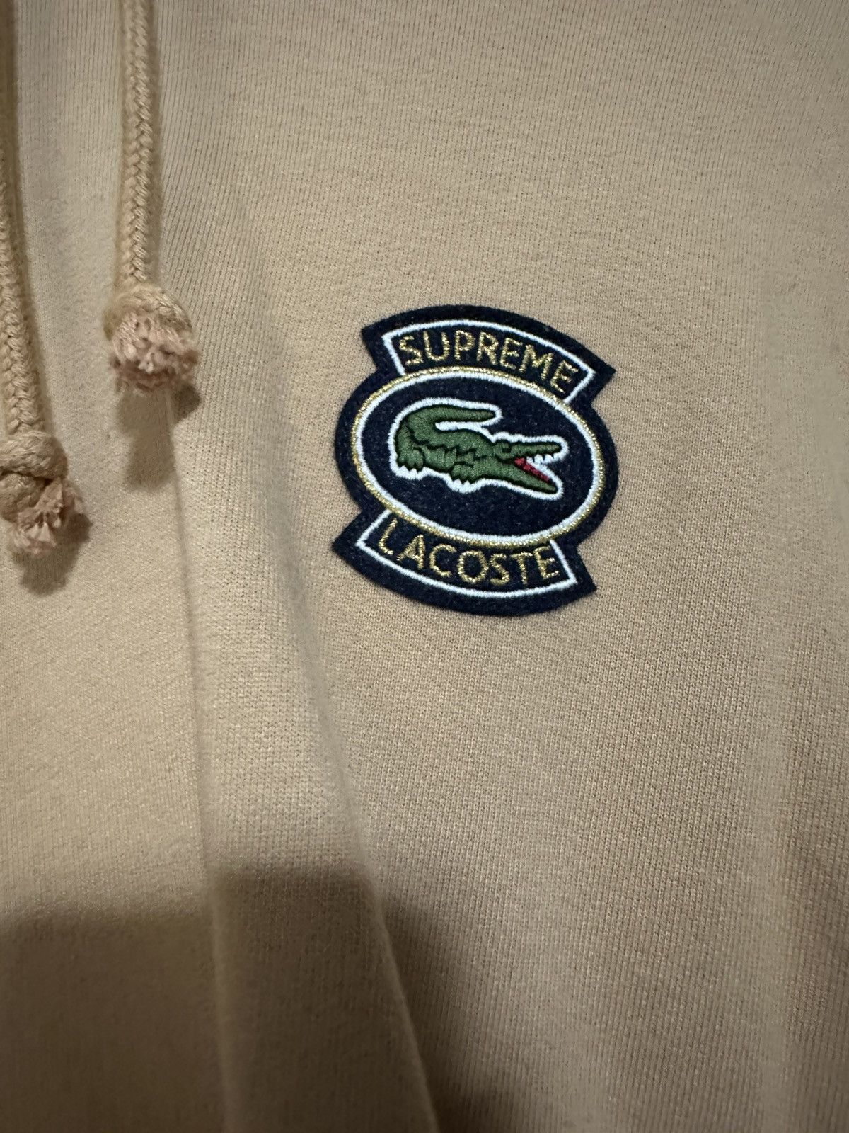 Lacoste × Supreme Supreme Lacoste Hooded Sweatshirt - Tan, Medium Size US M / EU 48-50 / 2 - 3 Thumbnail