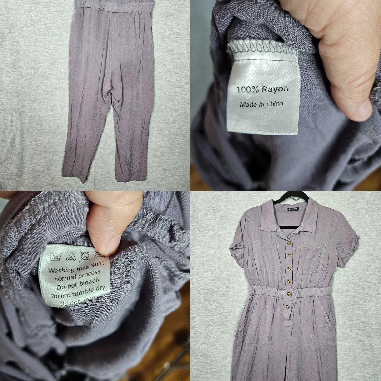 Vintage Emerson Violet Button up Collar Short Sleeve Jumper Women's M One-Piece Purple Rayon Knit Jumpsuit Women's Size M / US 6-8 / IT 42-44 - 8 Thumbnail