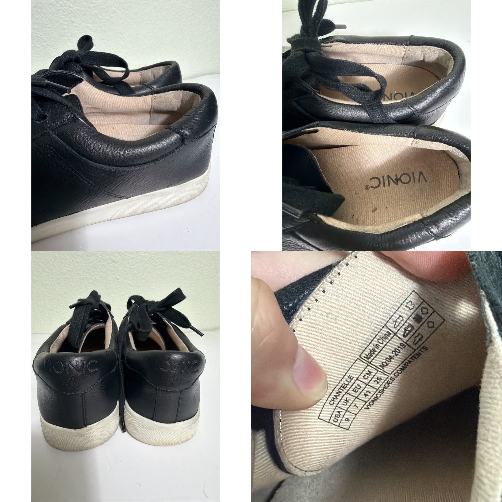 Vionic Vionic Chantelle Sneaker Women Leather Black Lace Up Size 9 Size US 9 / IT 39 - 9 Thumbnail