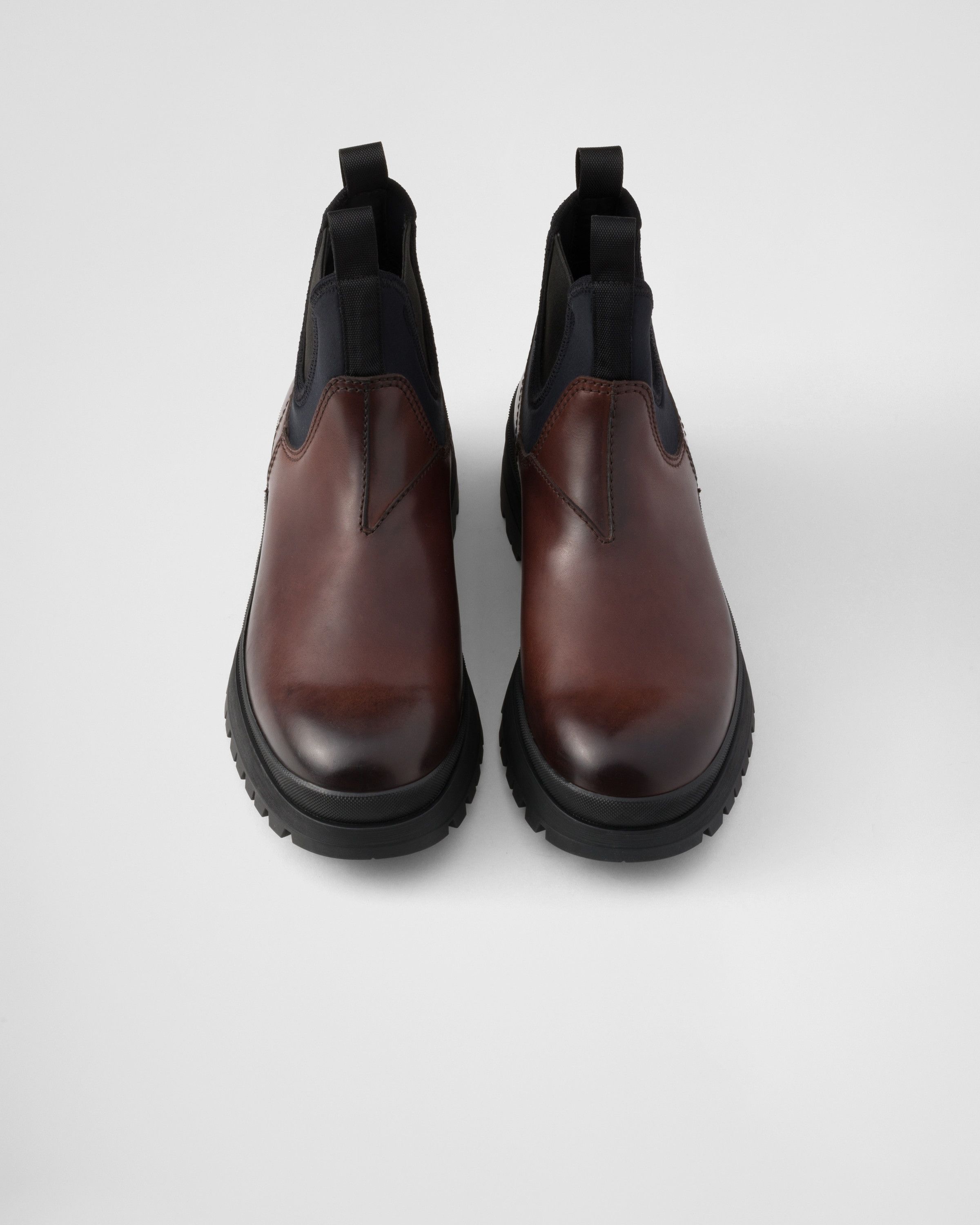 Prada o1la1rc1a0925 Leather Stretch Fabric Chelsea Boots Size US 9 / EU 42 - 4 Thumbnail
