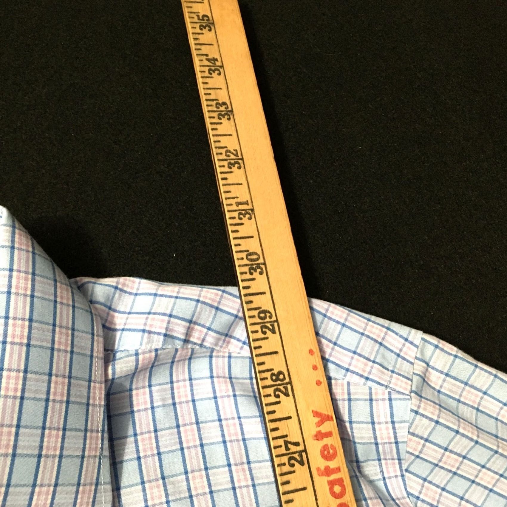 Stafford Stafford Dress Shirt Mens 16.5 32/33 Blue Pink Button Up Easy Care Travel Shirt Mens Dress Shirt Blue 16.5x32/33 Regular Cotton Polyester Button Up Size 46R - 6 Thumbnail
