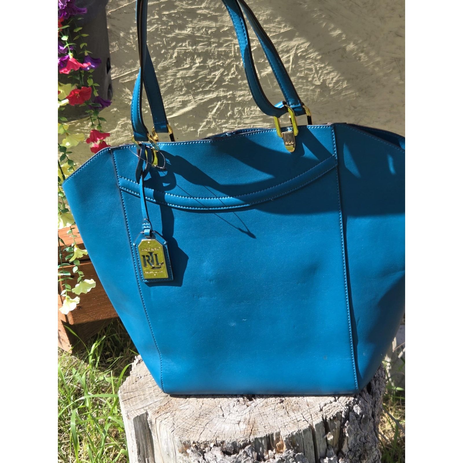 Ralph Lauren Ralph Lauren teal large leather tote Size ONE SIZE - 1 Thumbnail
