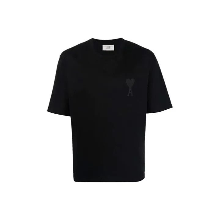 AMI AMIPARIS Black Heart Logo Short Sleeve T-Shirt 0079 Size US XS / EU 42 / 0 - 1 Thumbnail