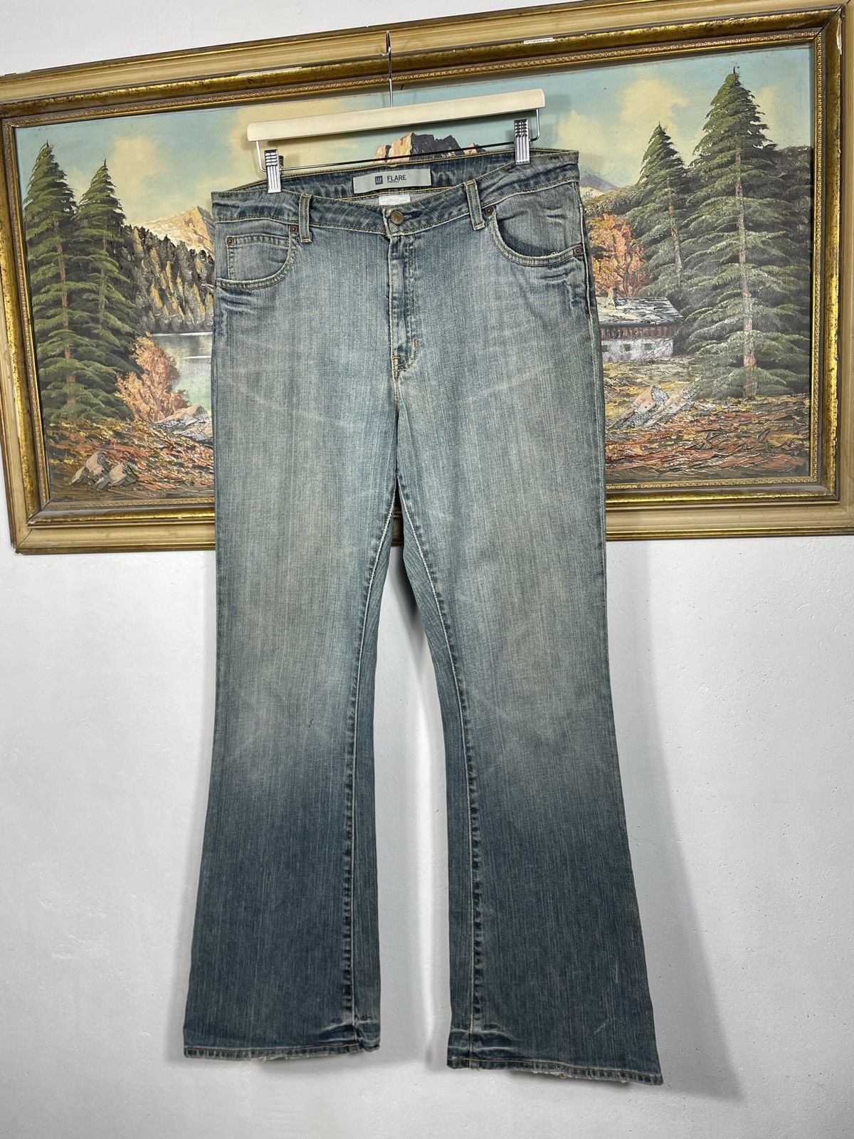 Gap × If Six Was Nine × Vintage Gap Vintage Y2k Denim Jeans Flare Pants Washed Distressed Size US 36 / EU 52 - 3 Thumbnail