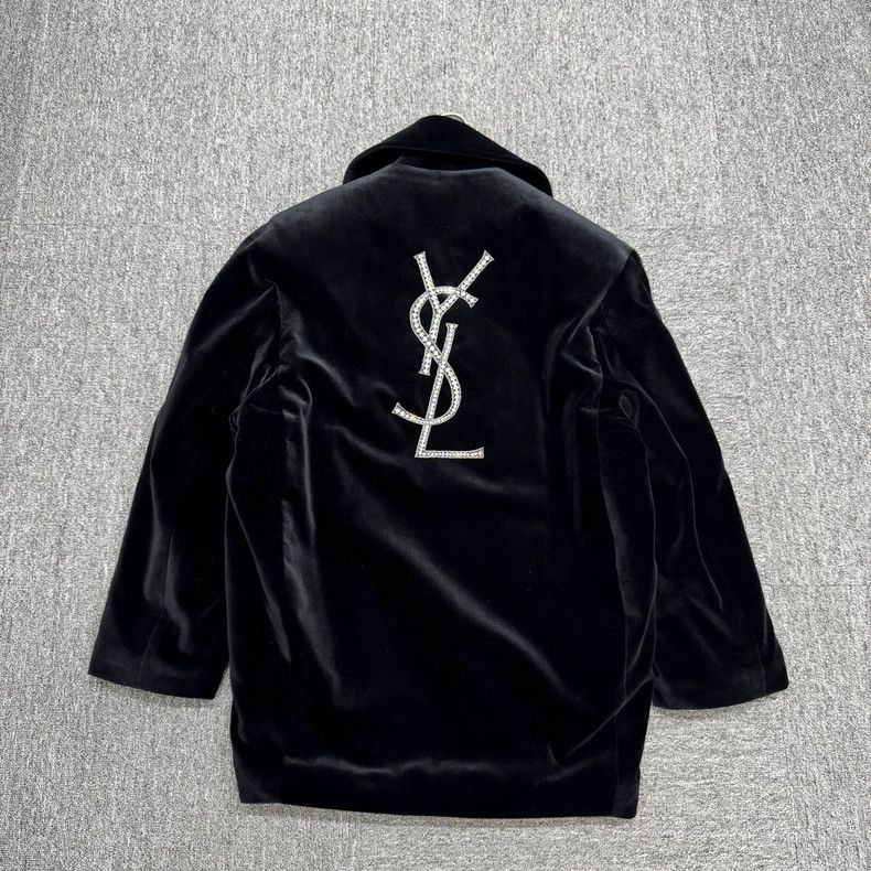 Saint Laurent Paris Saint Laurent Paris size os Black velvet rhinestone logo c Size US M / EU 48-50 / 2 - 5 Thumbnail