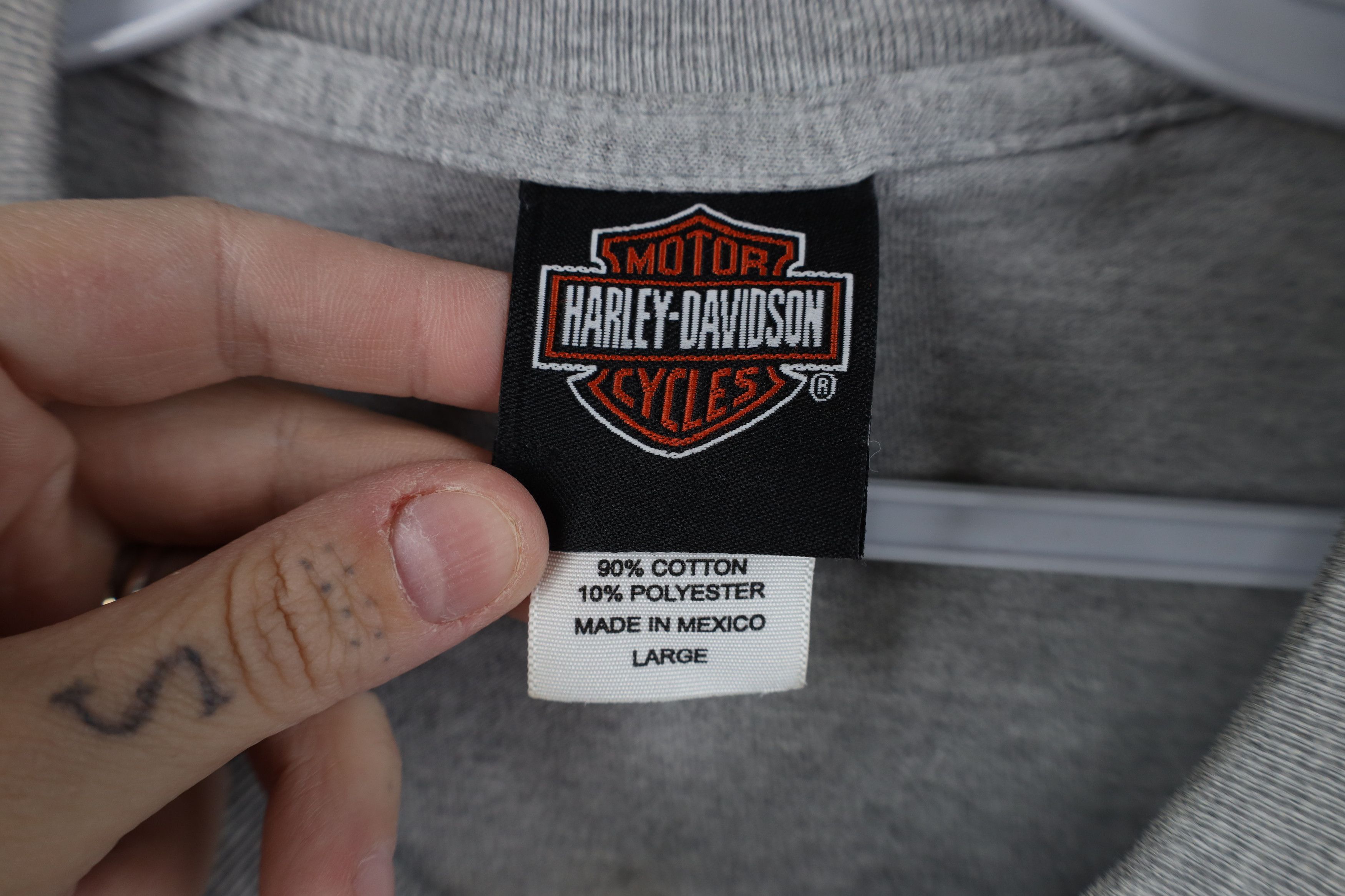 Harley Davidson Vintage Y2K 2005 Harley Davidson Fire Flames T-Shirt Gray Size US L / EU 52-54 / 3 - 5 Thumbnail