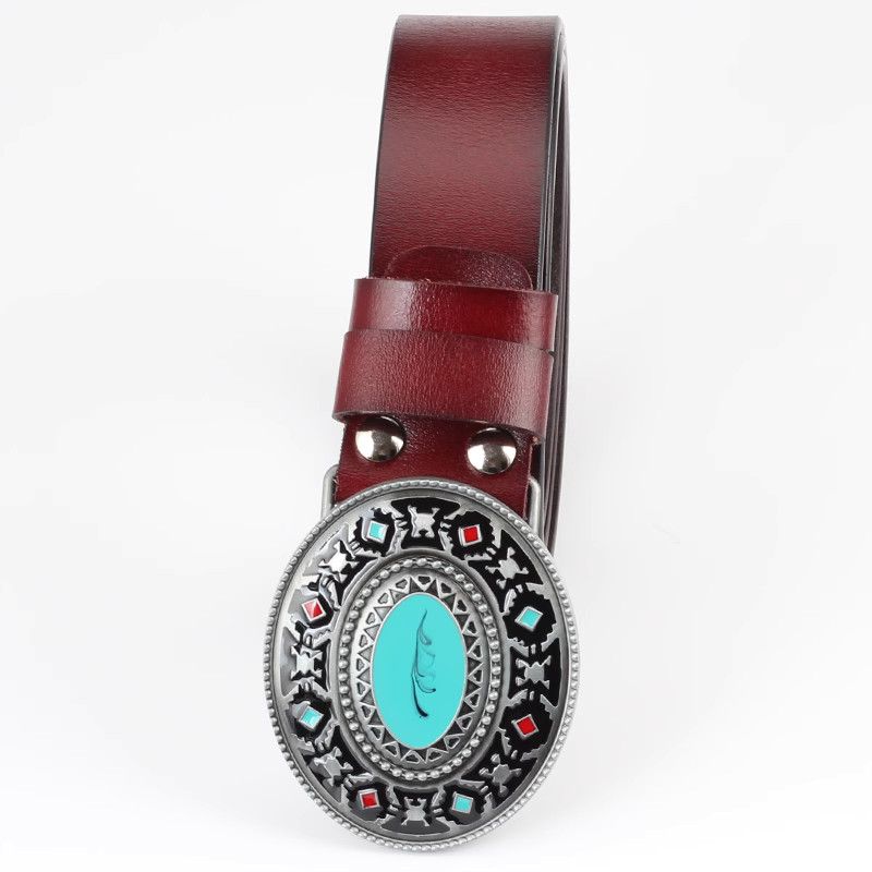 Designer Dark Vintage Belt Riveted Belts Menswear Accessories Size ONE SIZE - 4 Thumbnail
