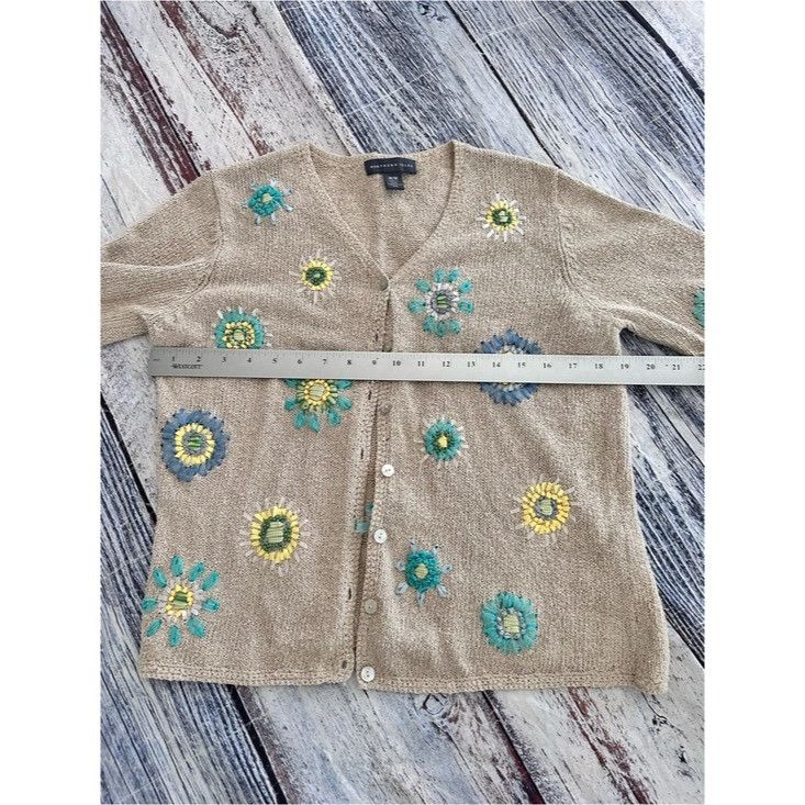 Northern Isles Vintage Northern Isles Beige Floral Embroidered Silk/Linen C Size M / US 6-8 / IT 42-44 - 9 Thumbnail