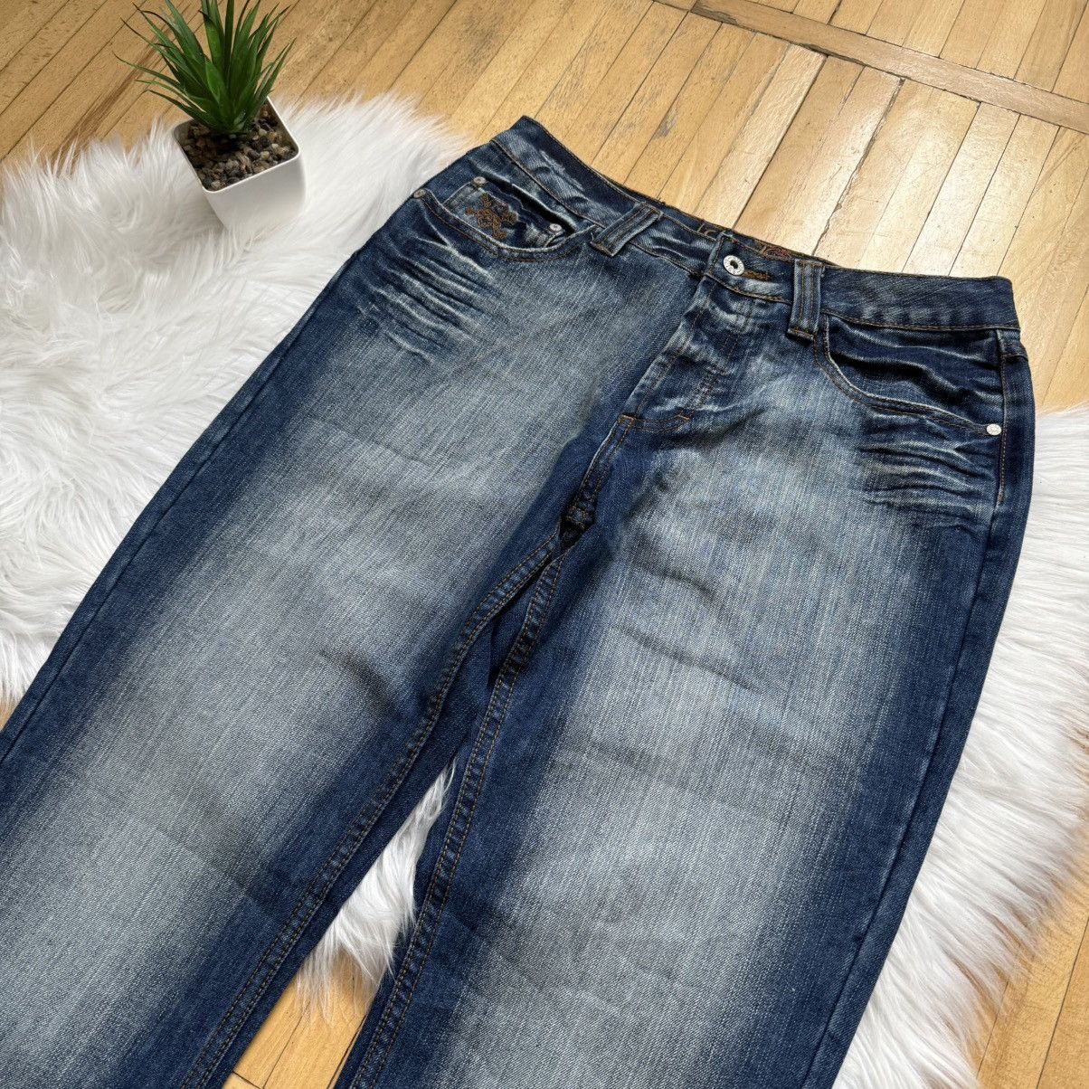 Hysteric Glamour 📌 Vintage IDPDT Y2K Bootcut Crazy Washed Jeans Size US 31 - 9 Thumbnail