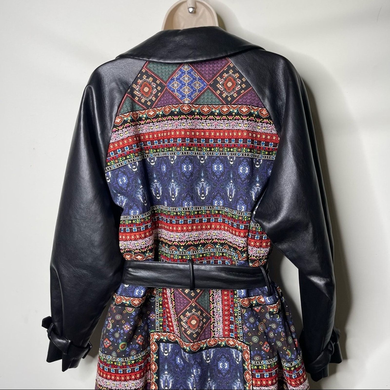 Alice + Olivia ALICE + OLIVIA printed cotton-canvas and faux leather coat Size M / US 6-8 / IT 42-44 - 3 Thumbnail