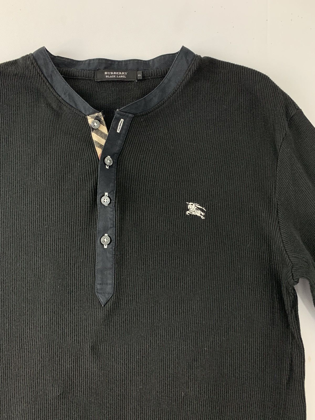 Burberry Burberry Black Label Longsleeve Henley Neck Tee Size US S / EU 44-46 / 1 - 4 Thumbnail